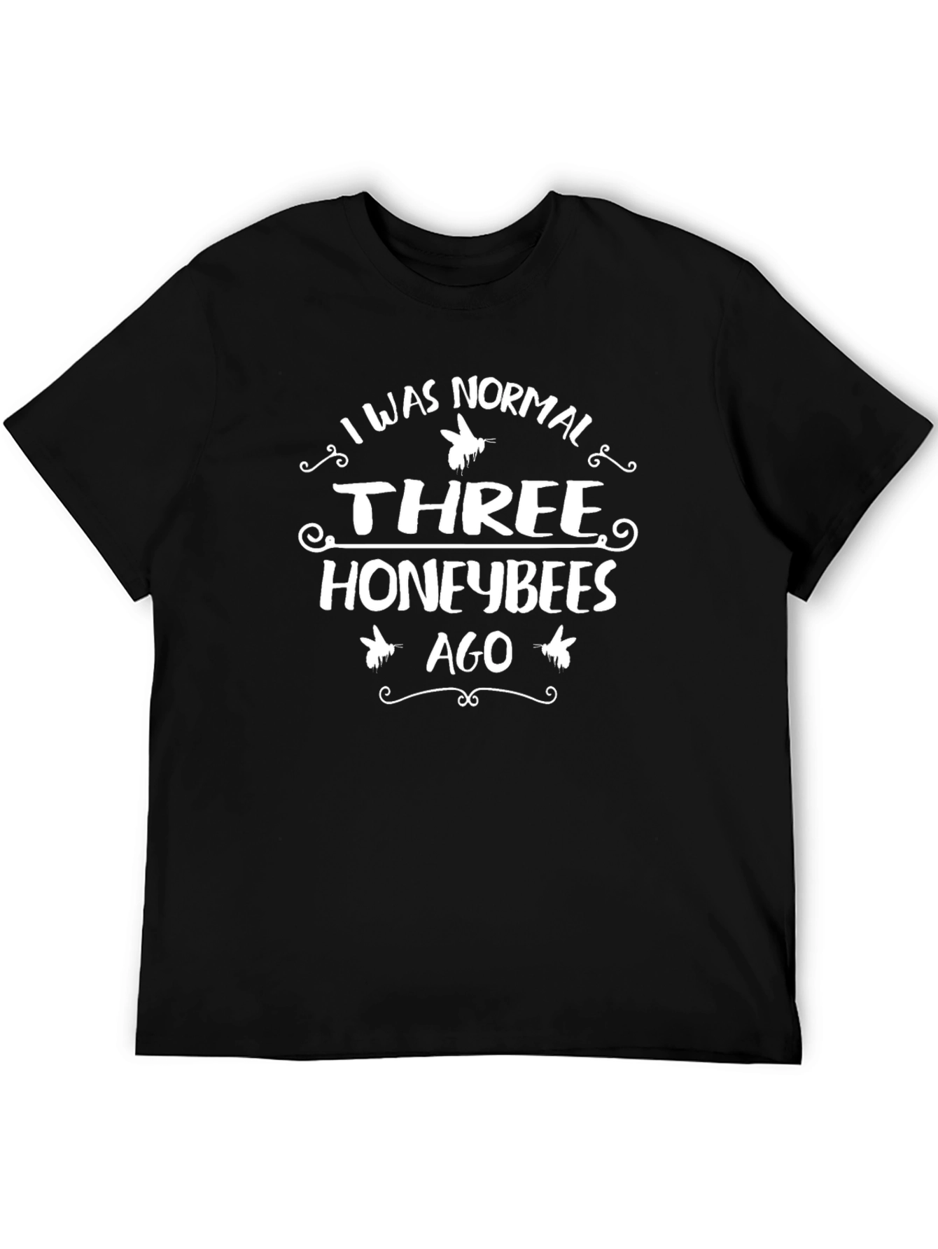 Three Honeybees Ago Black T-Shirt