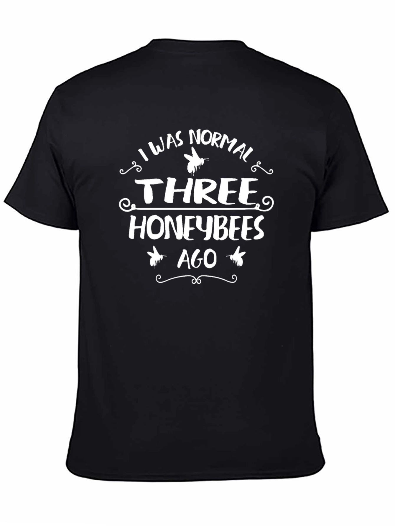 Three Honeybees Ago Black T-Shirt