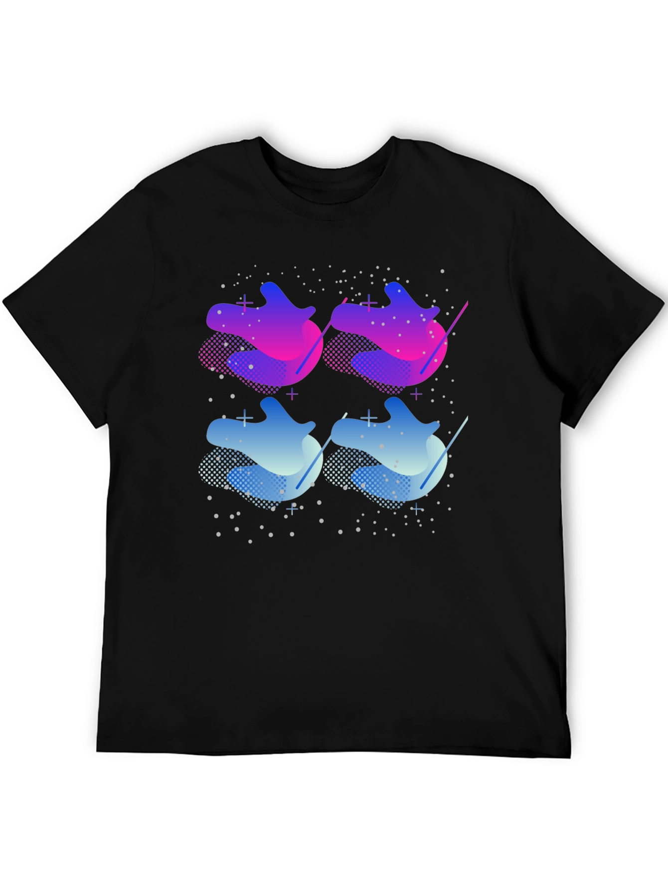 Abstract Gradient Graphic T-Shirt - Black