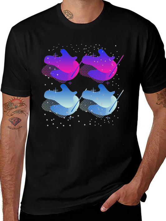 Abstract Gradient Graphic T-Shirt - Black