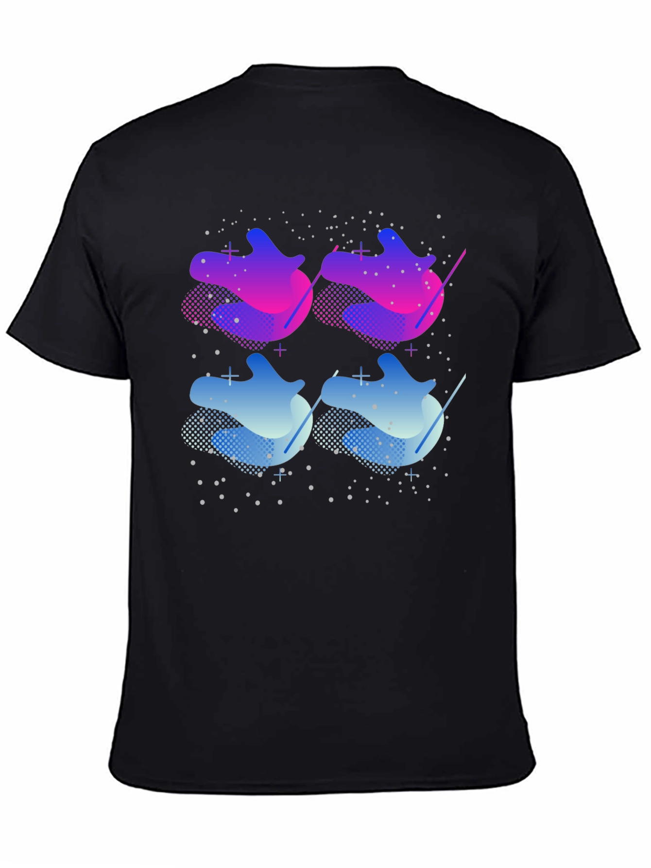 Abstract Gradient Graphic T-Shirt - Black