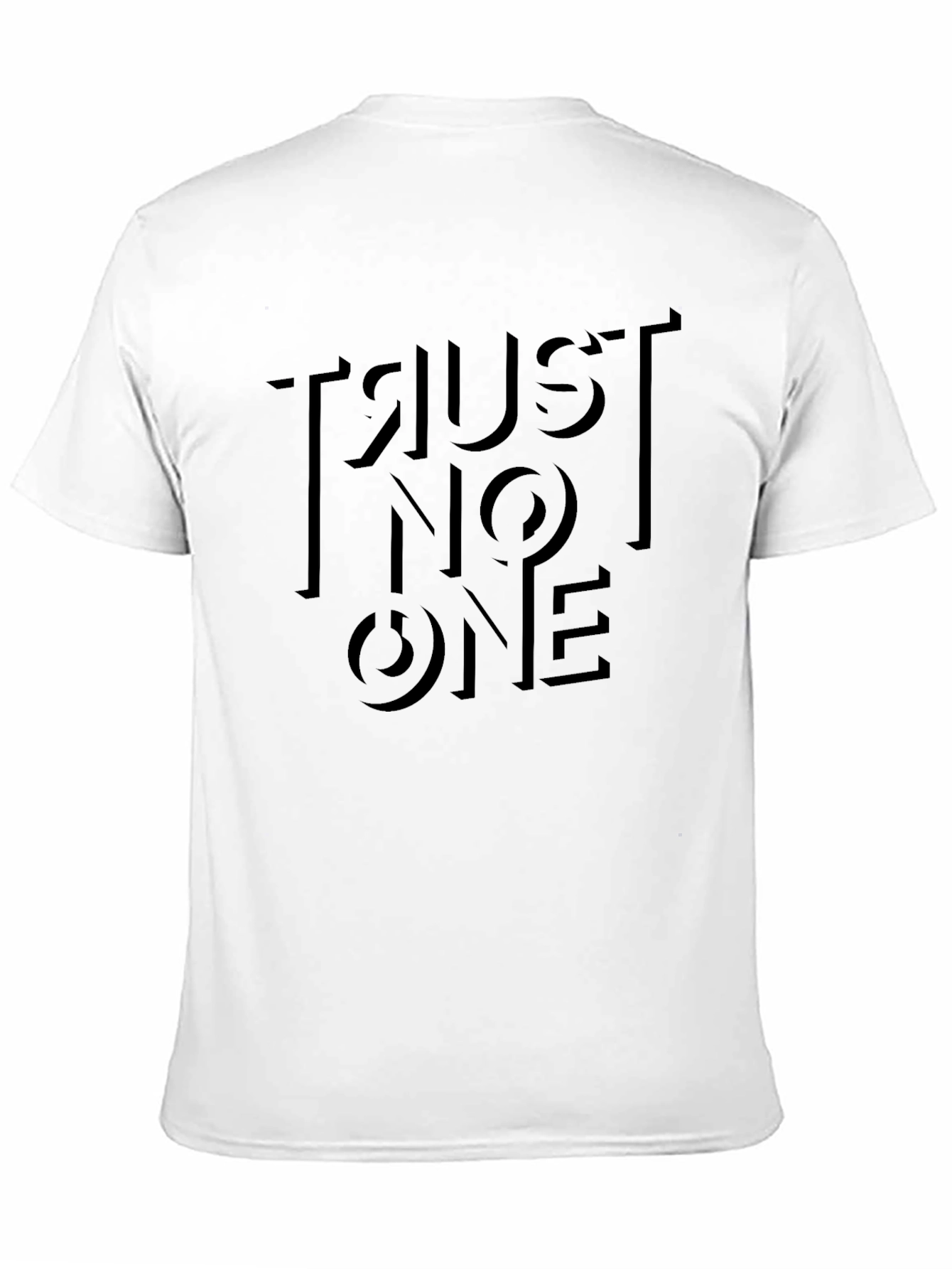 Trust No One Graphic Print Black T-Shirt