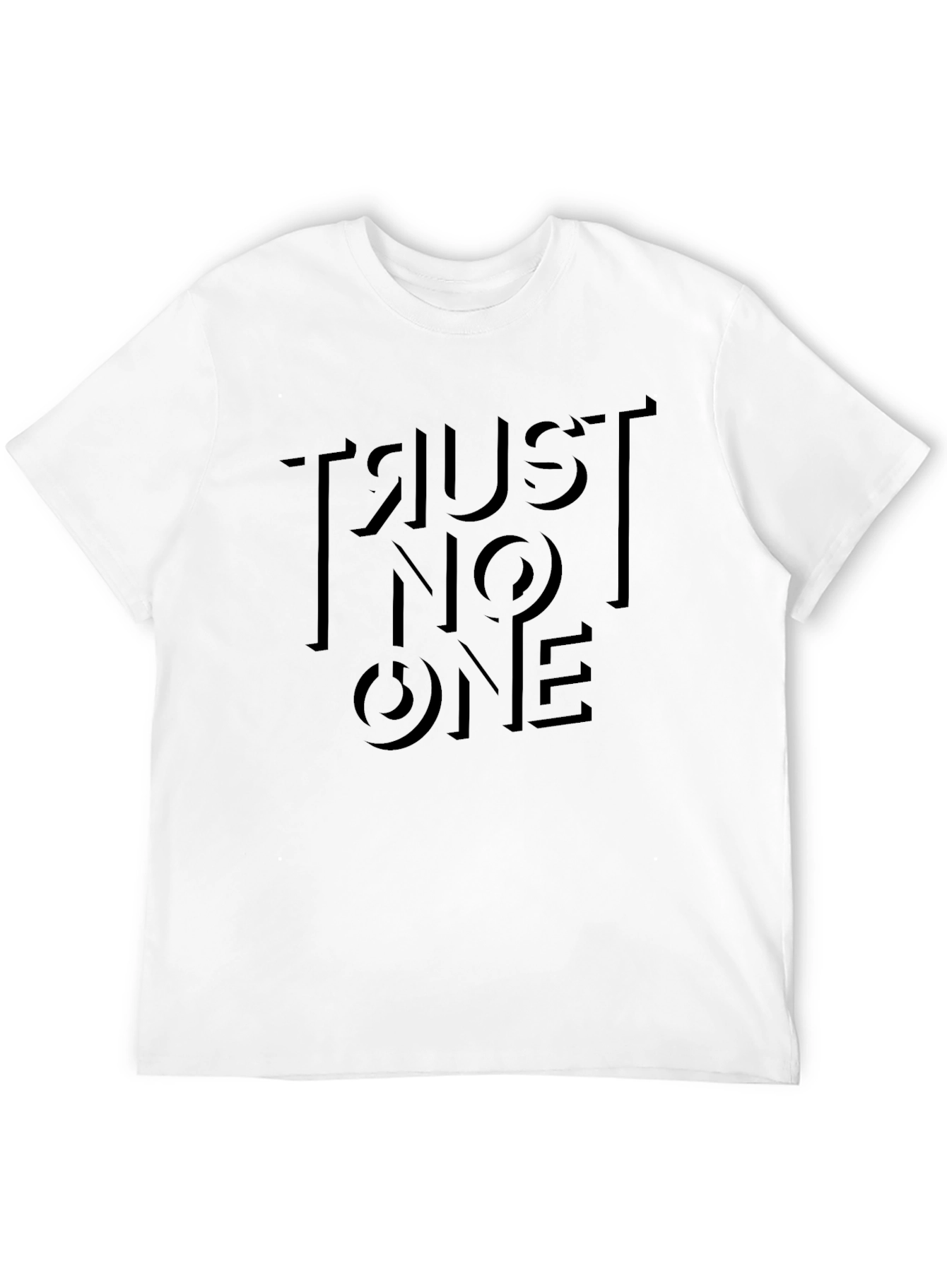 Trust No One Graphic Print Black T-Shirt