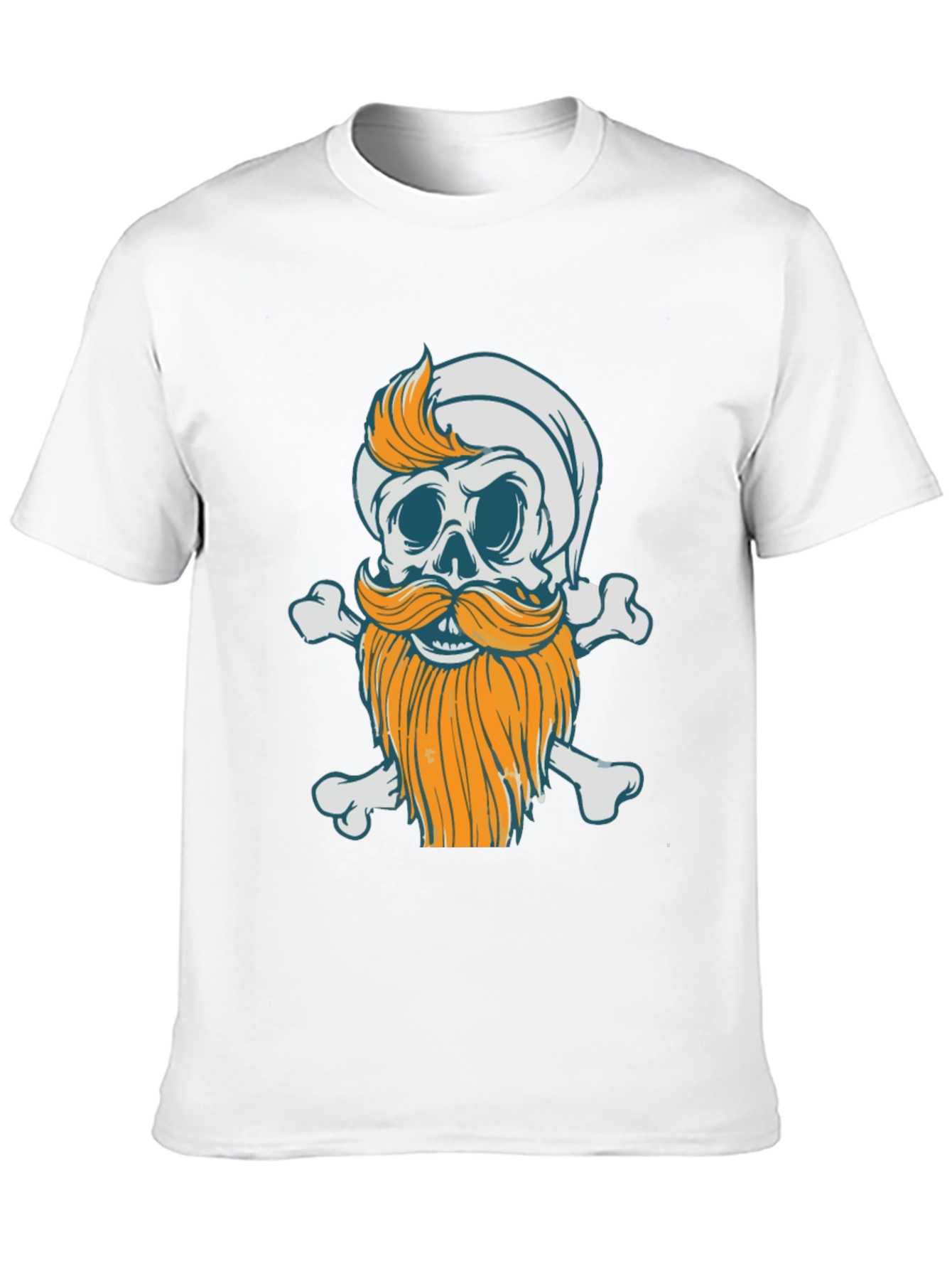 Bearded Skull & Crossbones Graphic Tee - Black