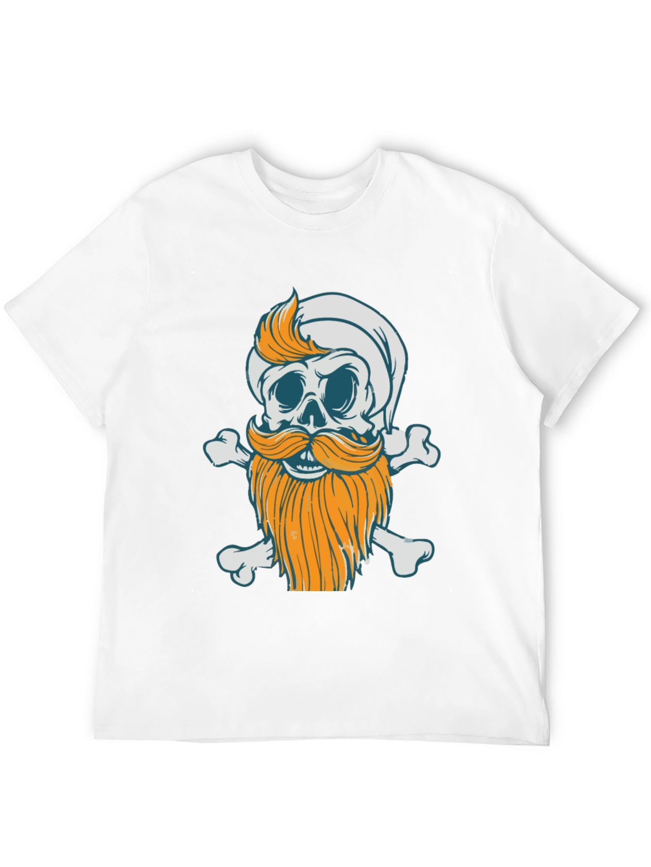 Bearded Skull & Crossbones Graphic Tee - Black