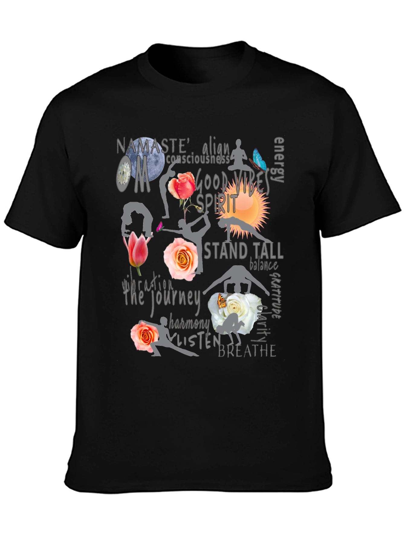 Yoga Vibes Black T-Shirt