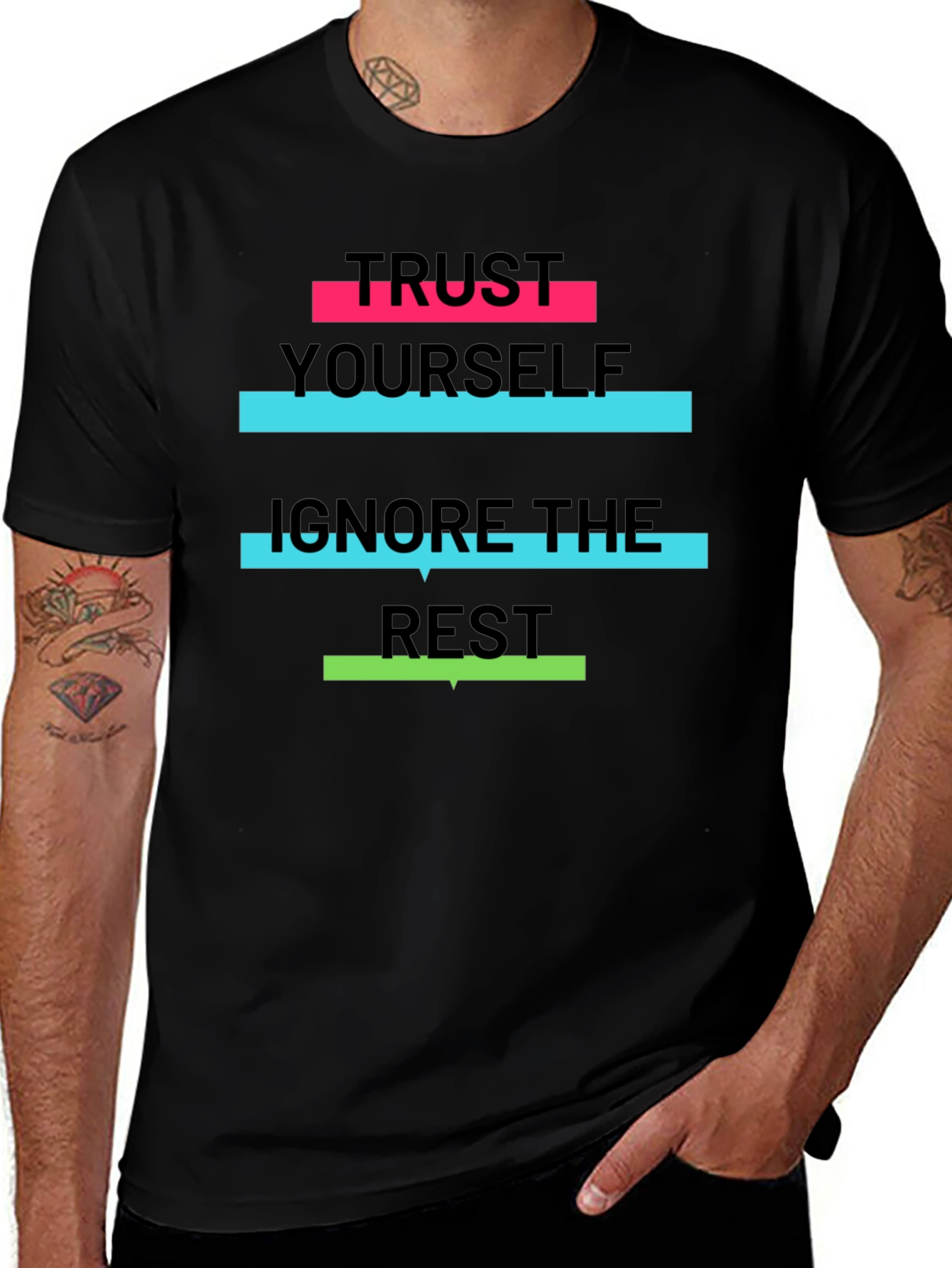 Trust Yourself Graphic Tee - Black Cotton T-Shirt