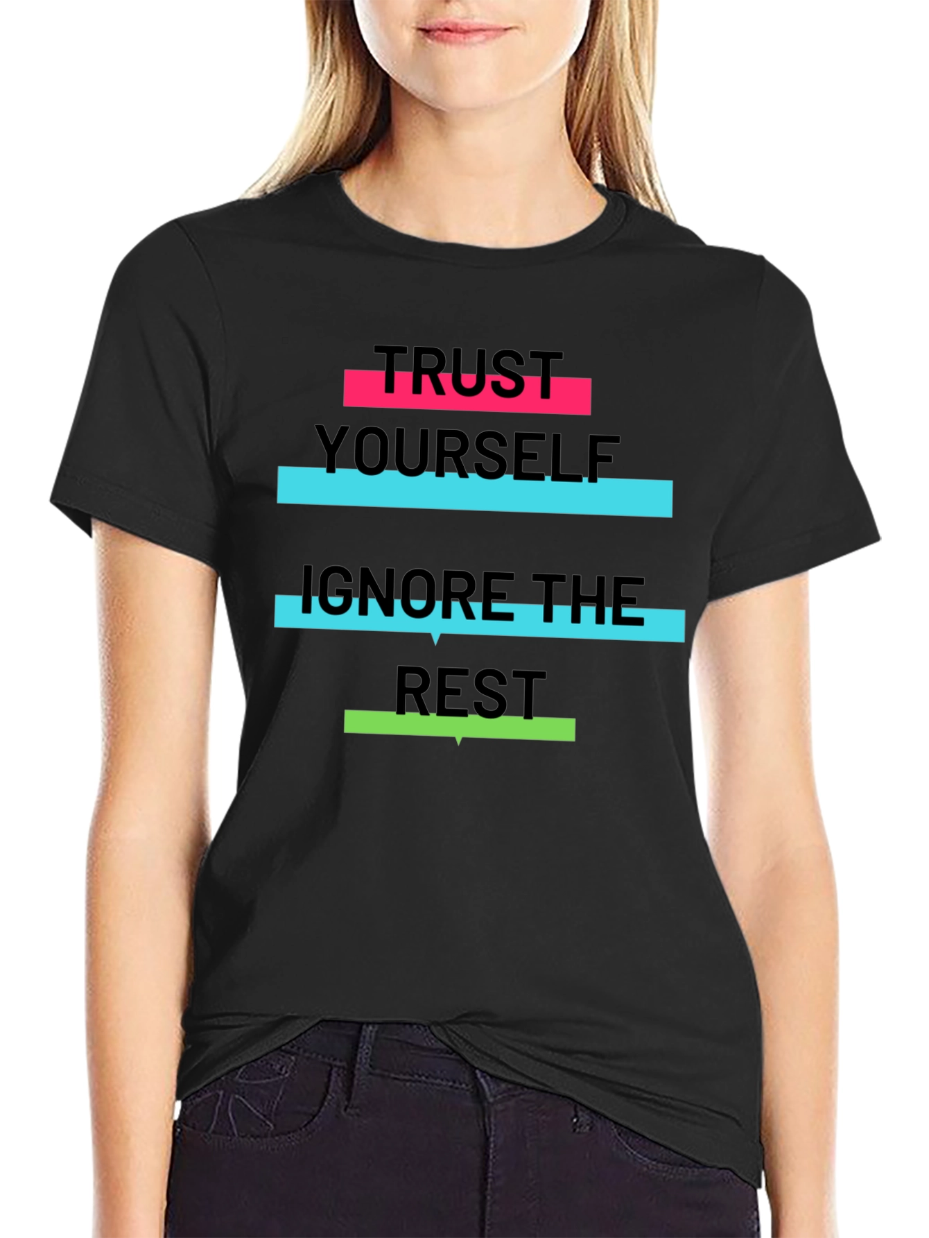 Trust Yourself Graphic Tee - Black Cotton T-Shirt