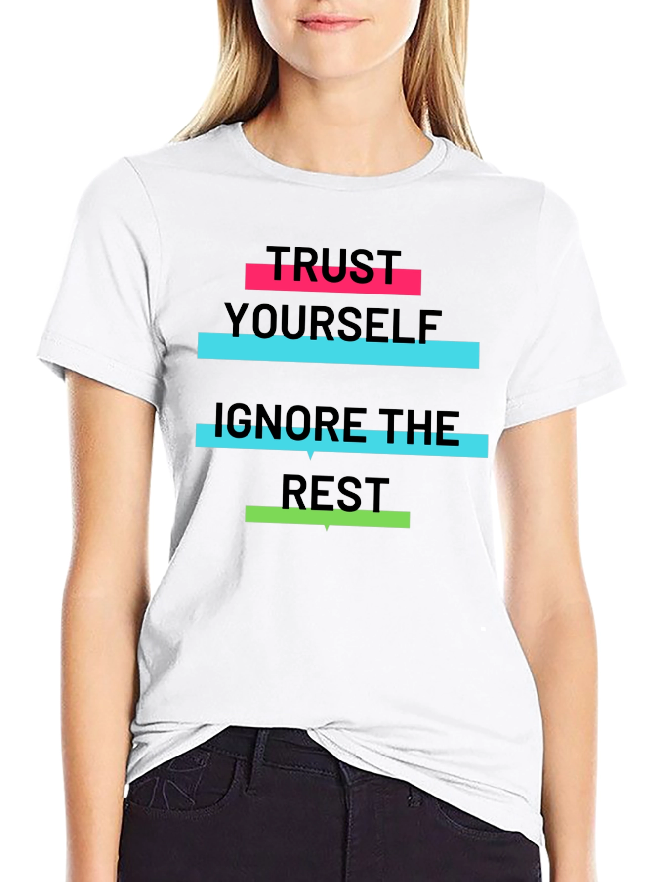 Trust Yourself Graphic Tee - Black Cotton T-Shirt