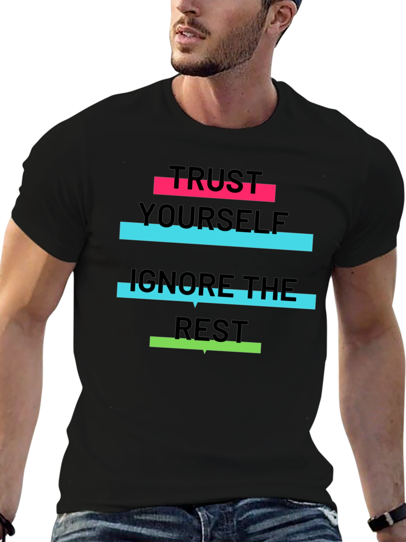 Trust Yourself Graphic Tee - Black Cotton T-Shirt