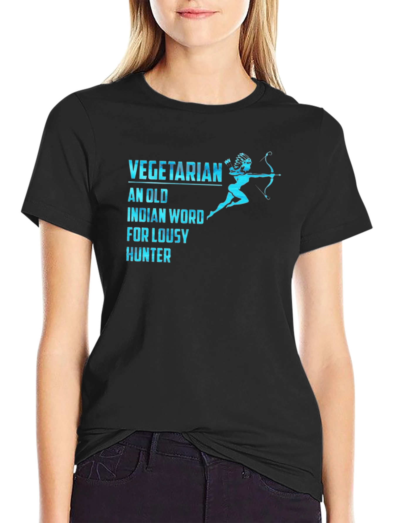 Vegetarian Lousy Hunter Funny Graphic T-Shirt