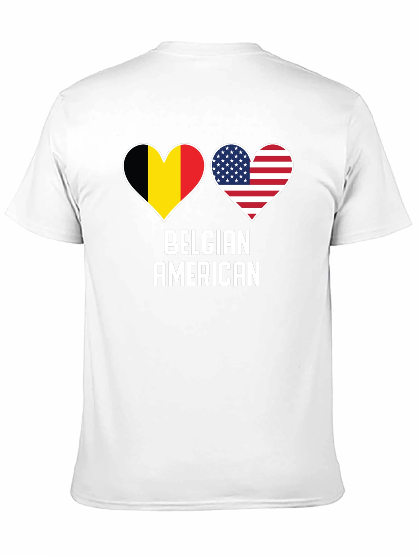 Belgian American Pride T-Shirt - Heart Flag Design