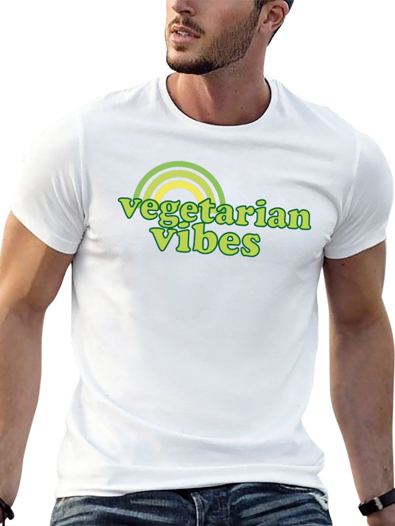 Vegetarian Vibes Graphic Tee - Black
