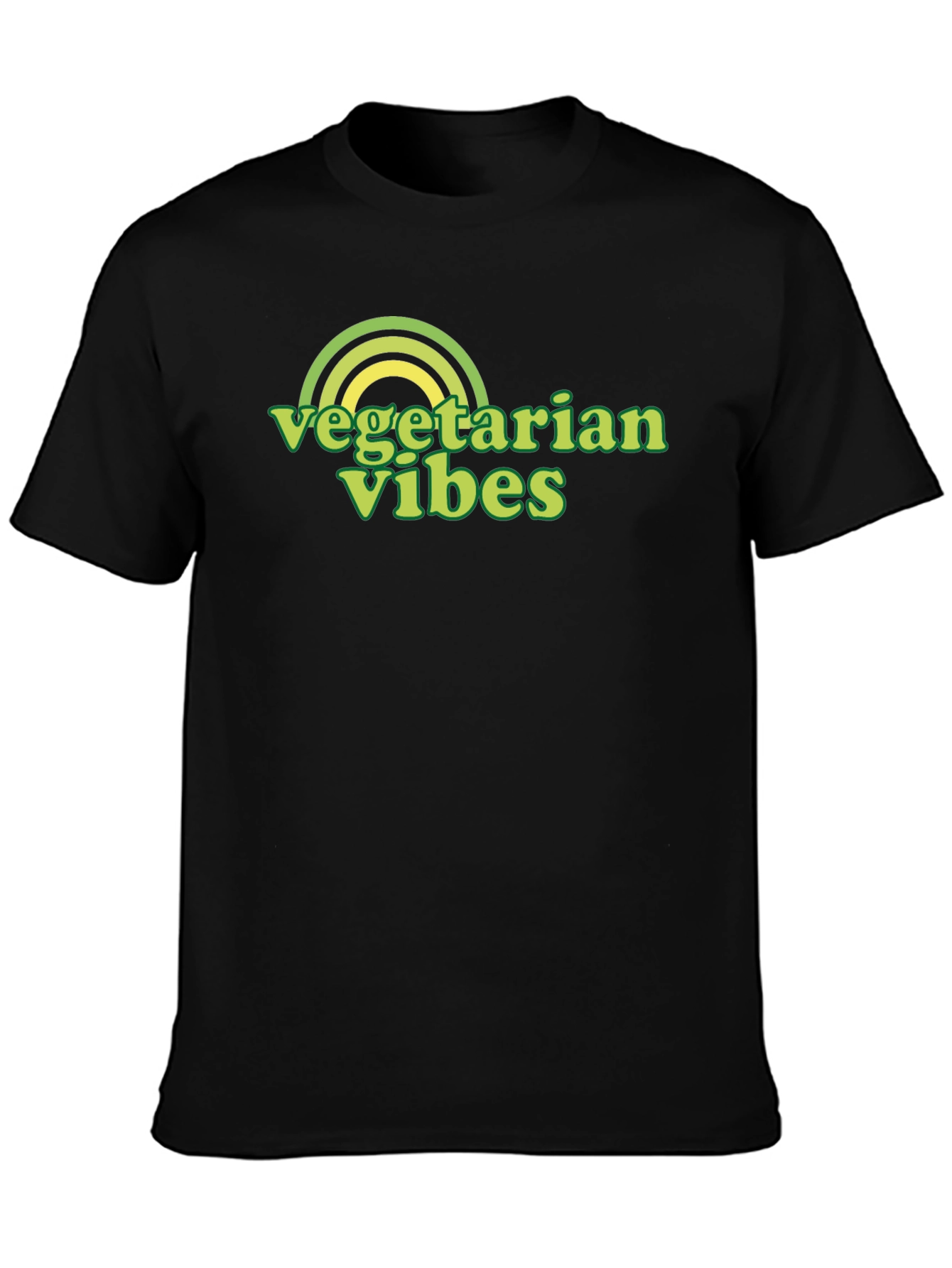 Vegetarian Vibes Graphic Tee - Black