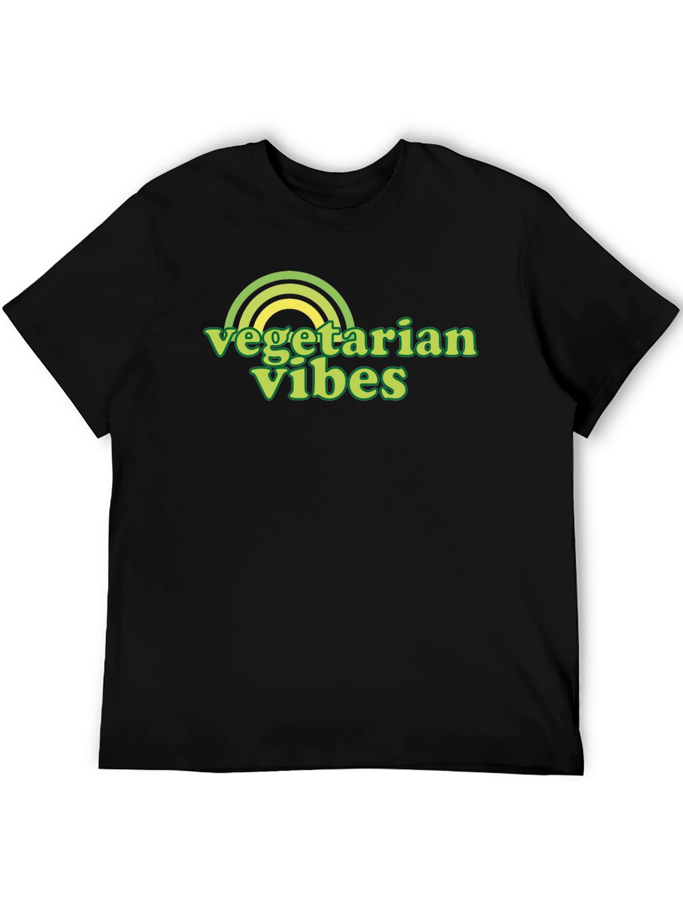 Vegetarian Vibes Graphic Tee - Black