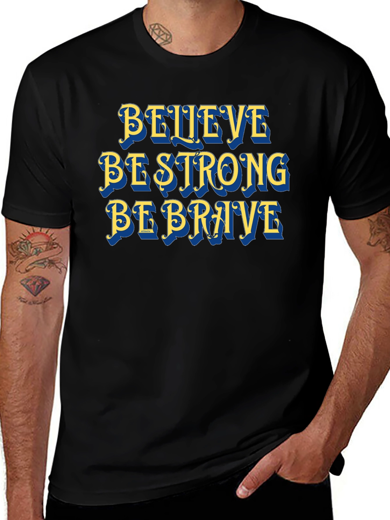 Believe Strong Brave T-Shirt Motivational Graphic Tee