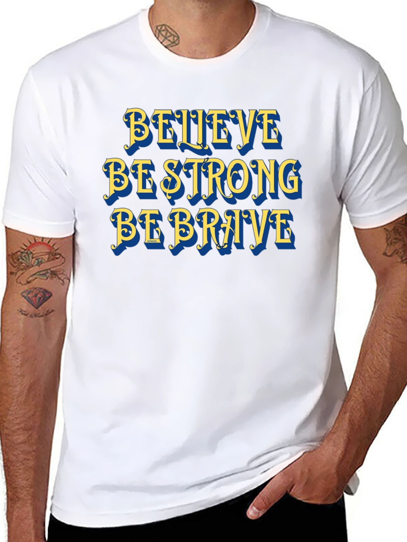Believe Strong Brave T-Shirt Motivational Graphic Tee
