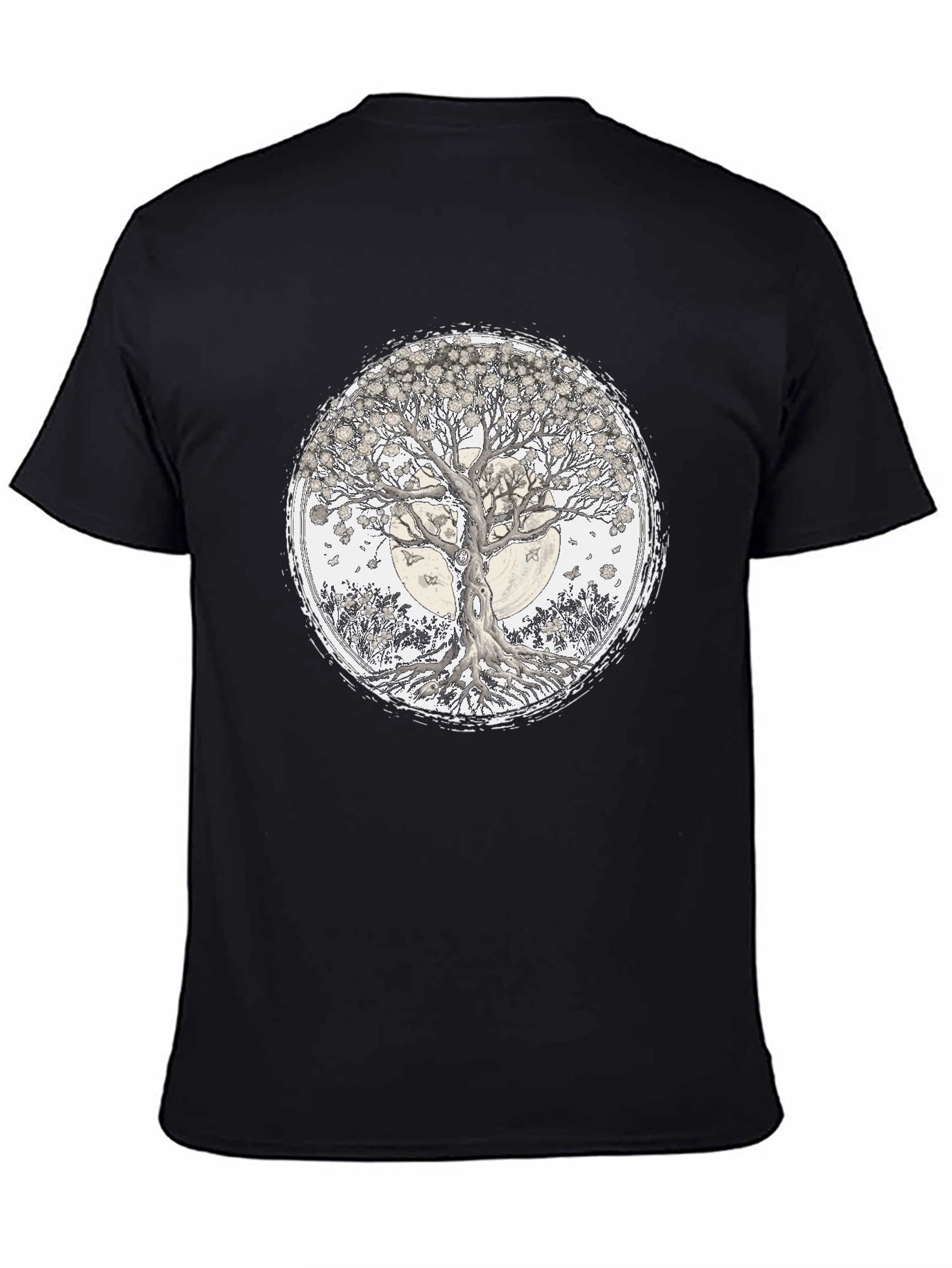 Tree of Life Graphic Tee - Black Cotton T-Shirt