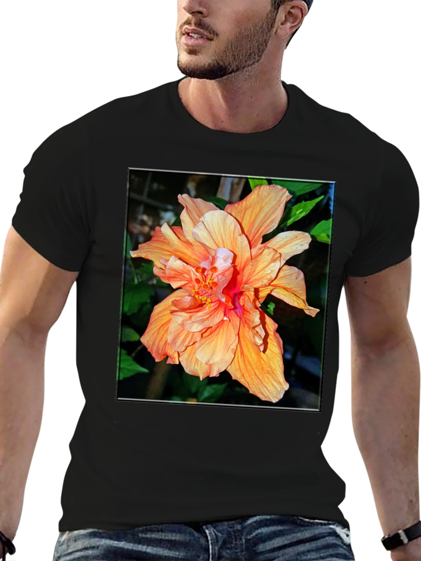 Tropical Hibiscus Flower Graphic Tee