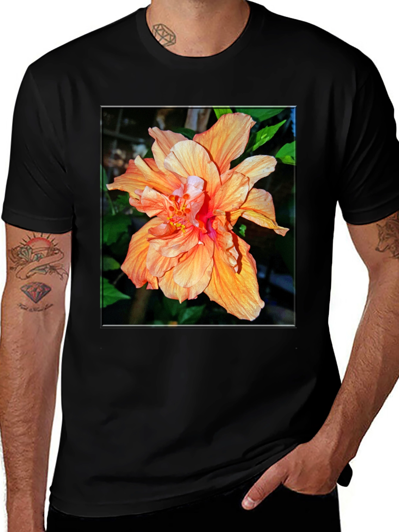 Tropical Hibiscus Flower Graphic Tee