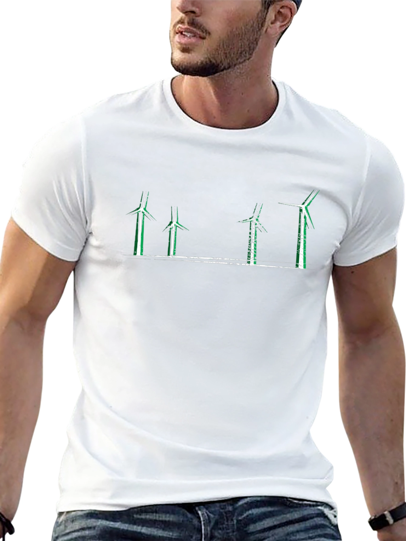 Wind Turbine T-Shirt - Eco-Friendly Design