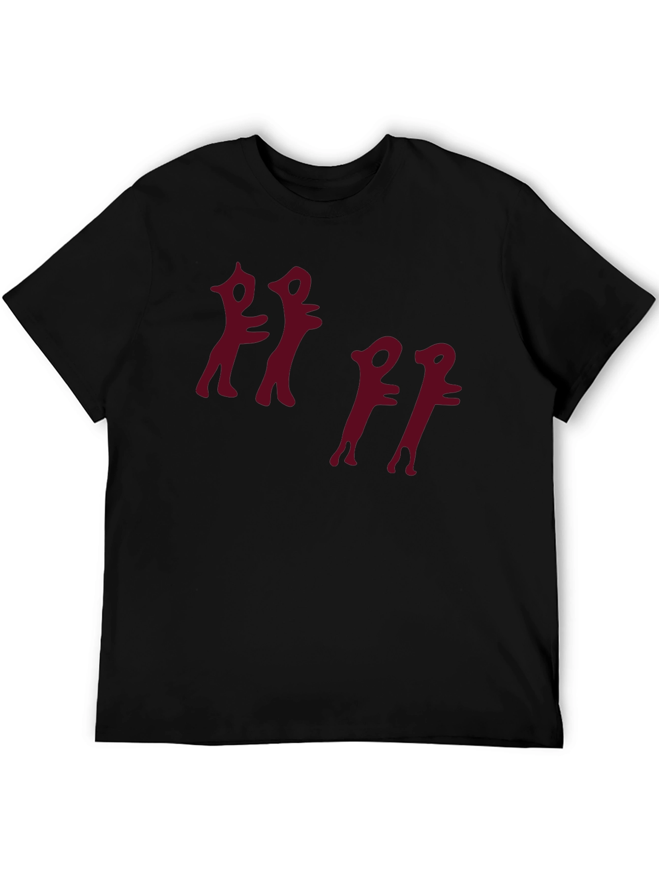 Abstract Figure Graphic Black T-Shirt