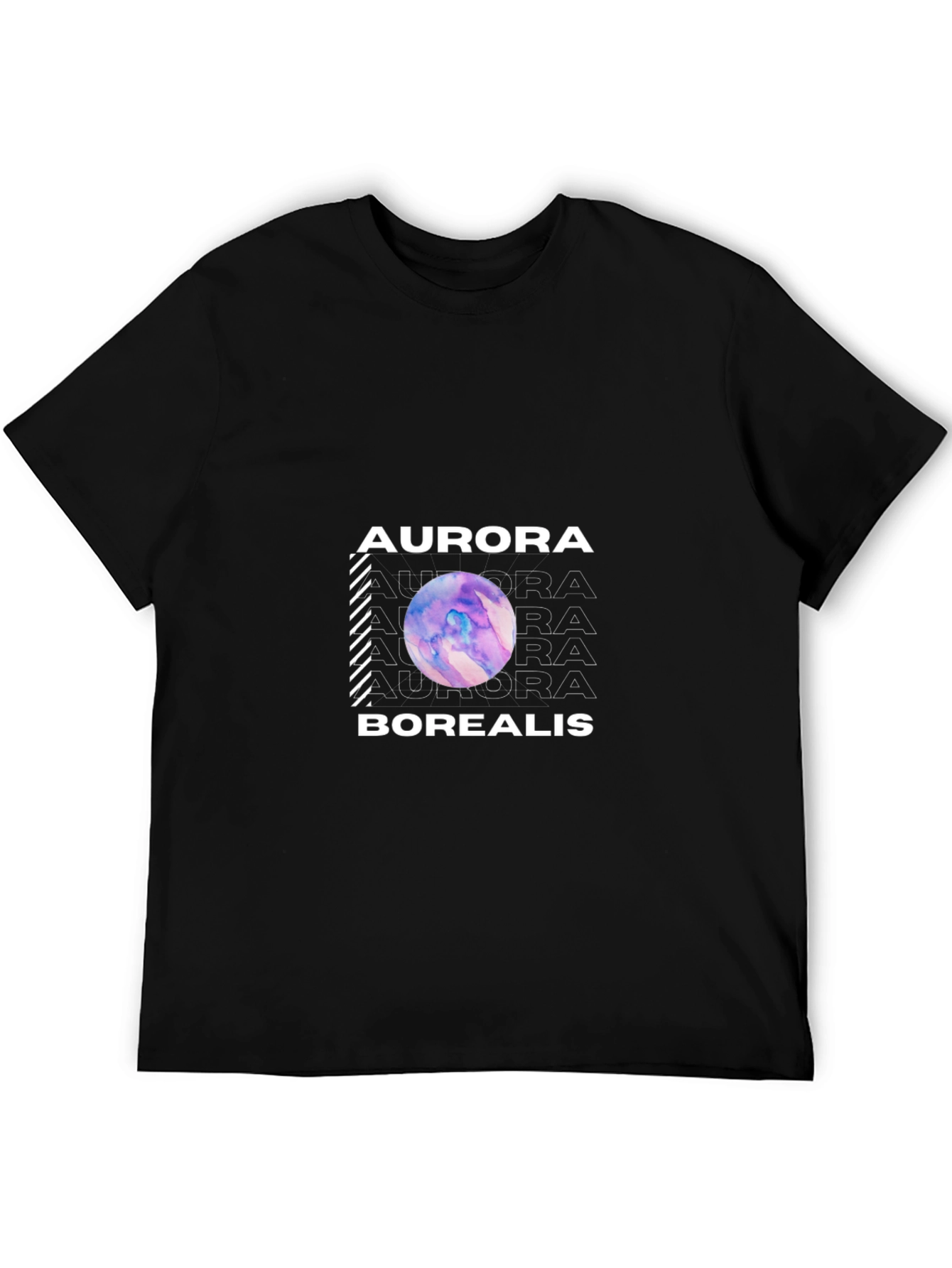 Aurora Borealis Graphic Black T-Shirt