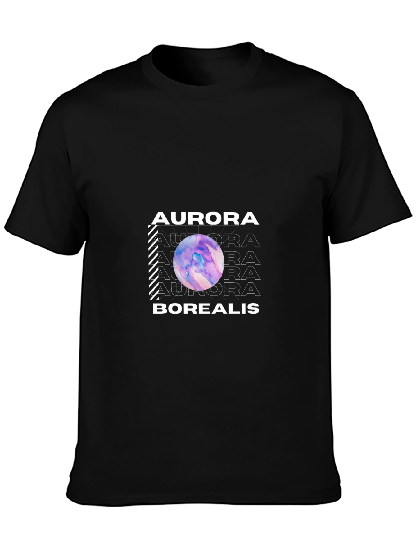 Aurora Borealis Graphic Black T-Shirt