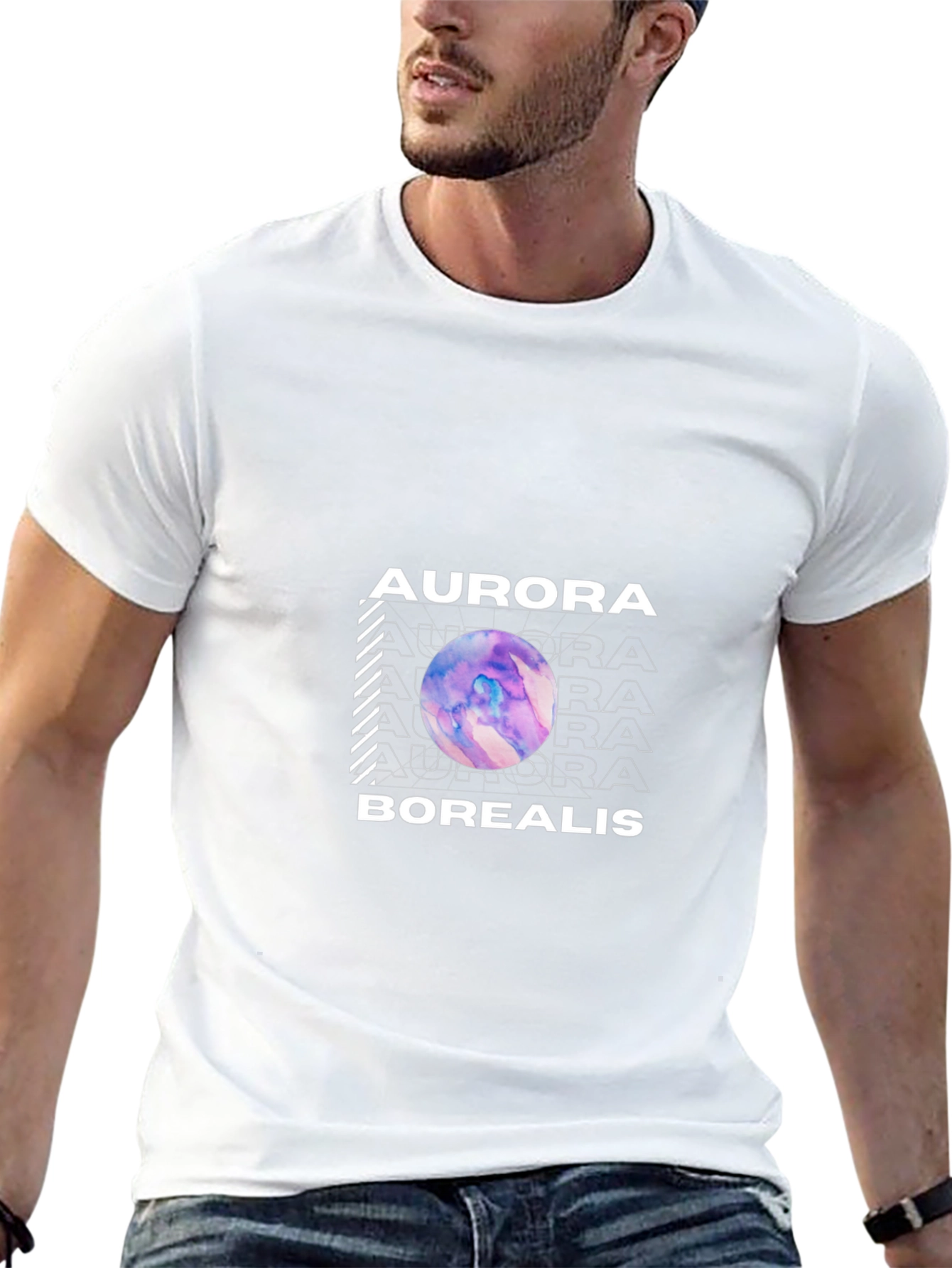 Aurora Borealis Graphic Black T-Shirt