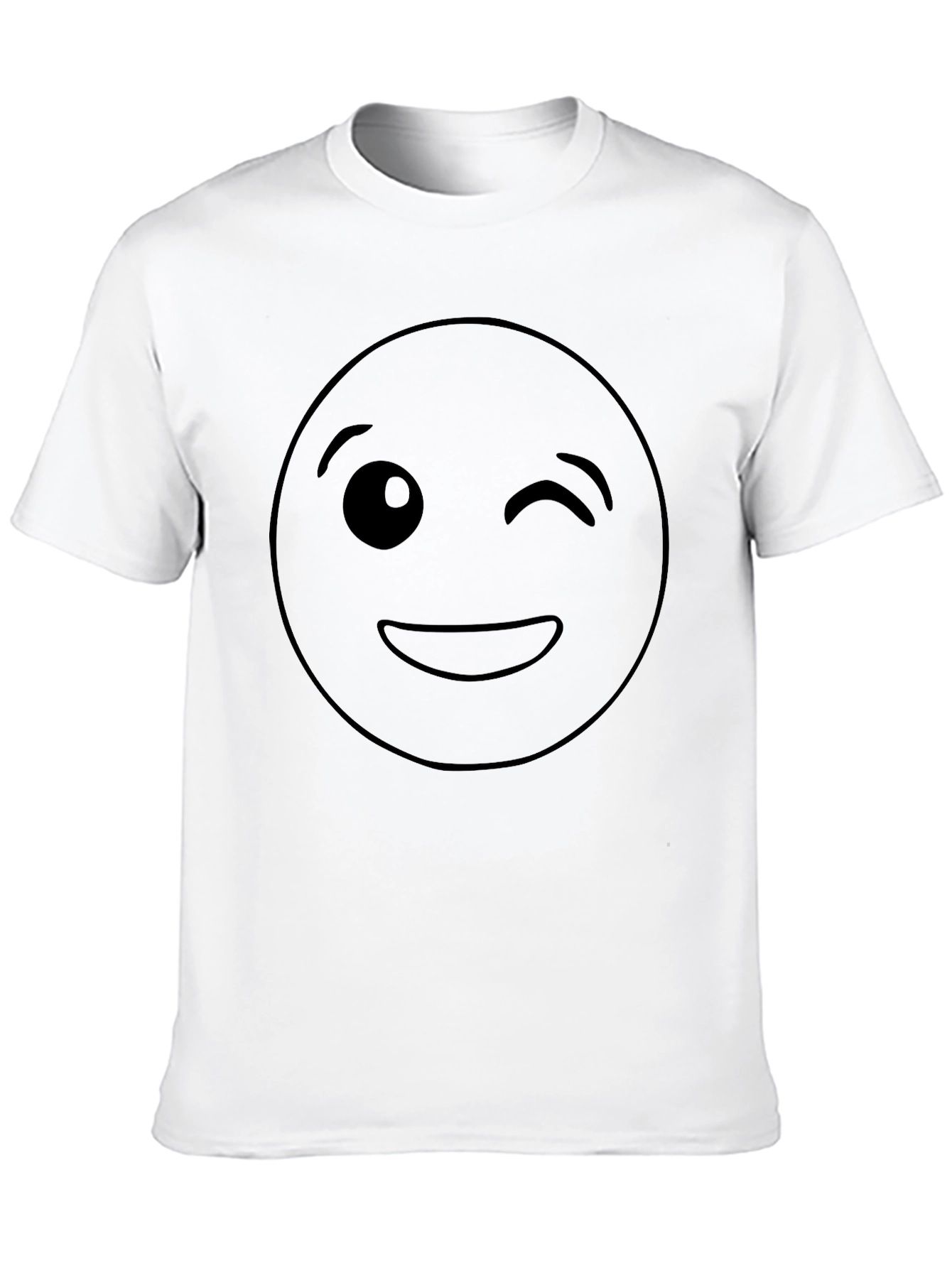 Winking Emoji Black T-Shirt - Fun Casual Wear