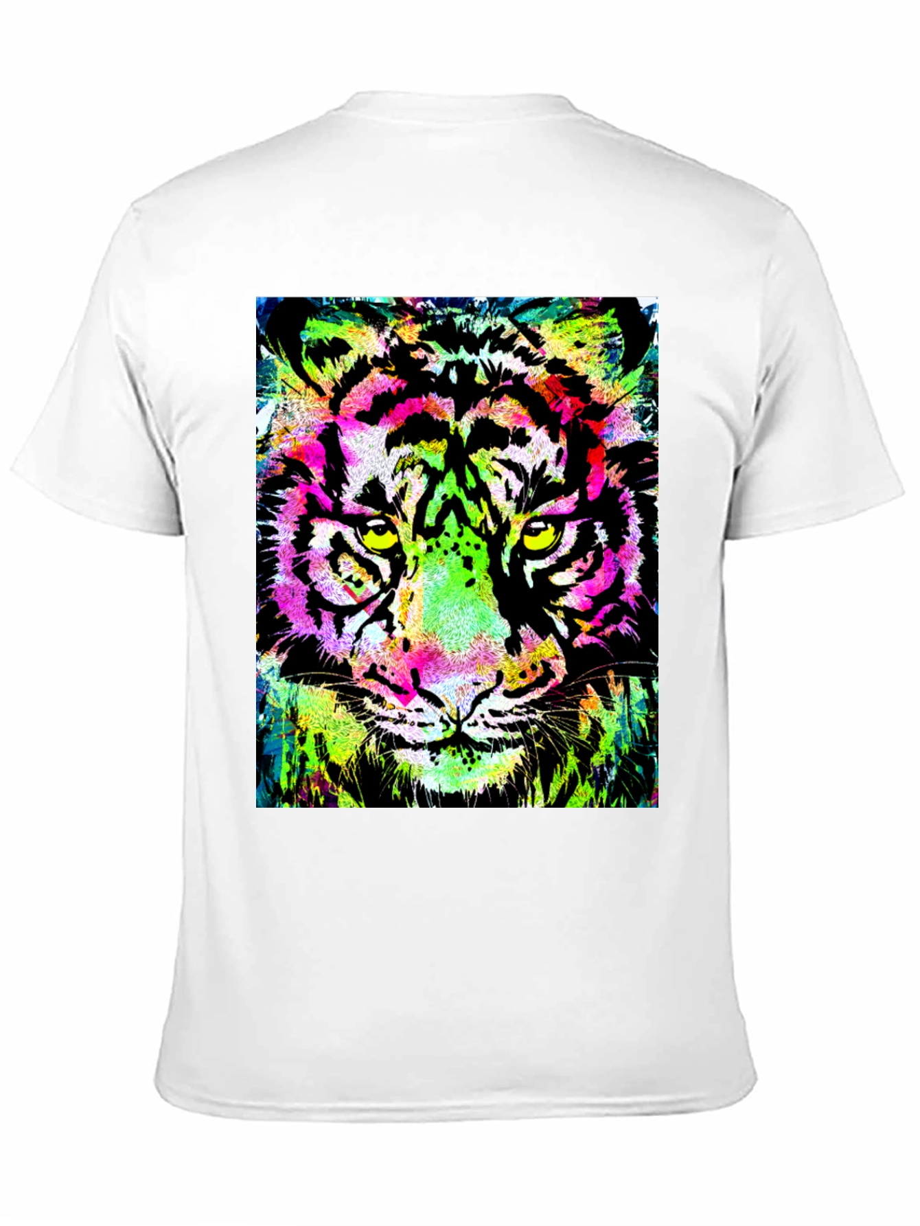 Vibrant Tiger Graphic Print Black T-Shirt