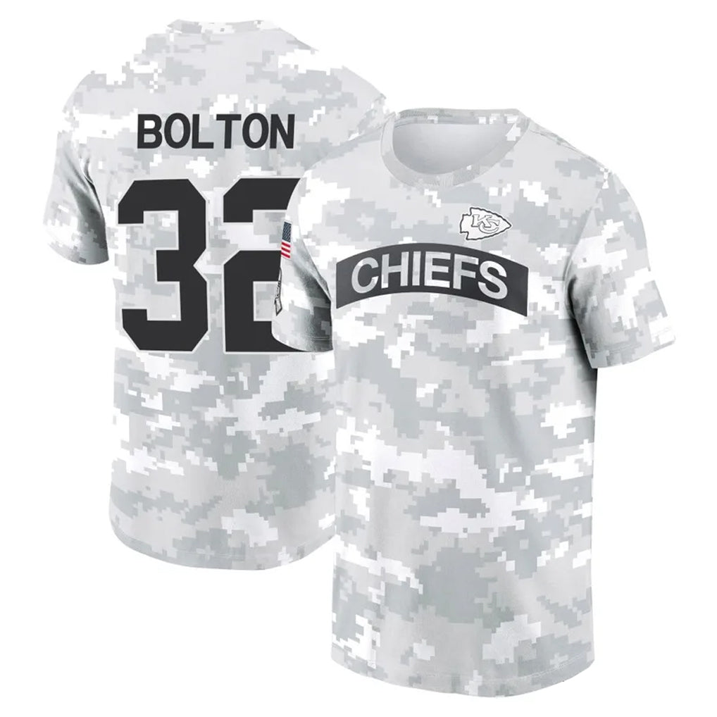 KC.Chiefs #32 Nick Bolton Player Salute to Service Hoodies & T-Shirts Football Jerseys
