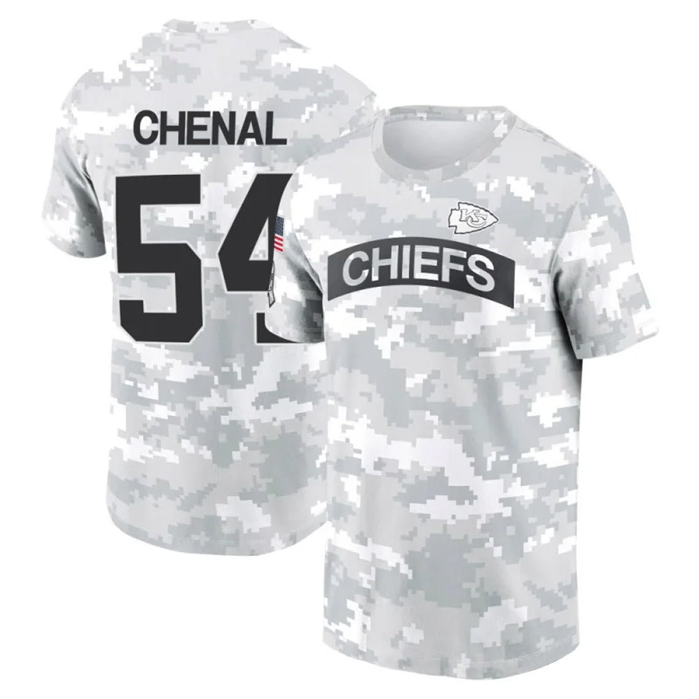 KC.Chiefs #54 Leo Chenal Player Salute to Service Hoodies & T-Shirts Football Jerseys