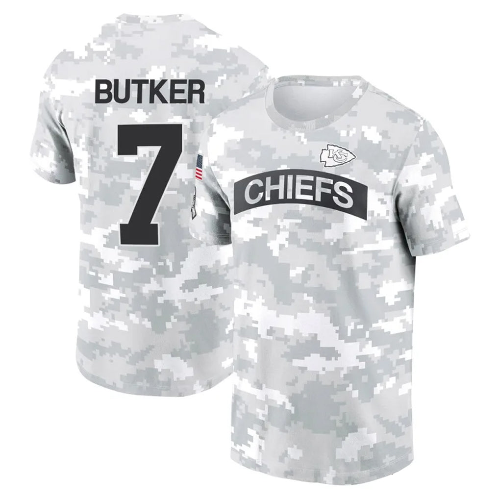 KC.Chiefs #7 Harrison Butker Player Salute to Service Hoodies & T-Shirts Football Jerseys
