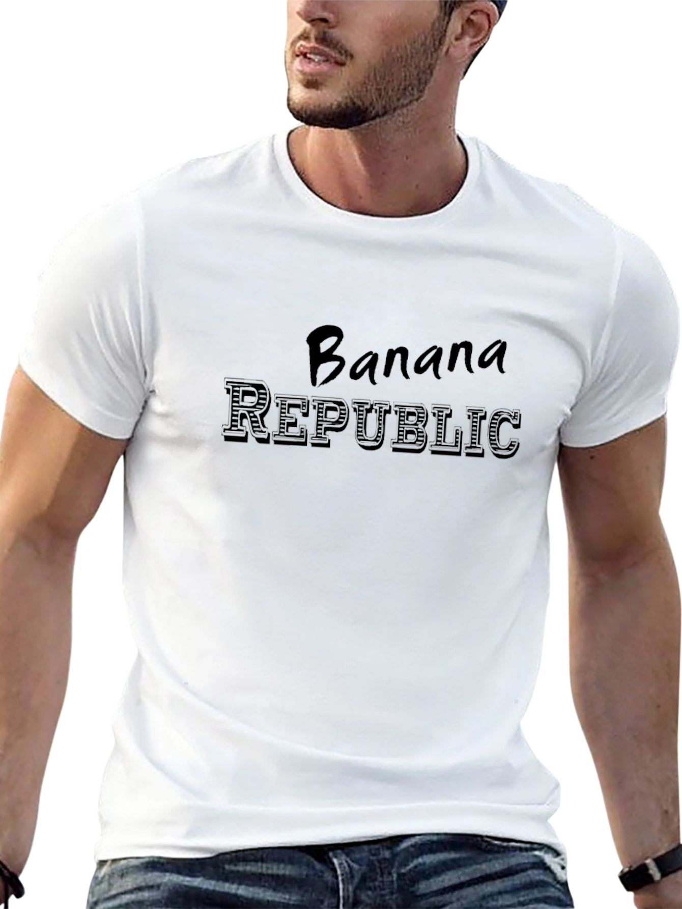 Banana Republic Mens Black Graphic T-Shirt