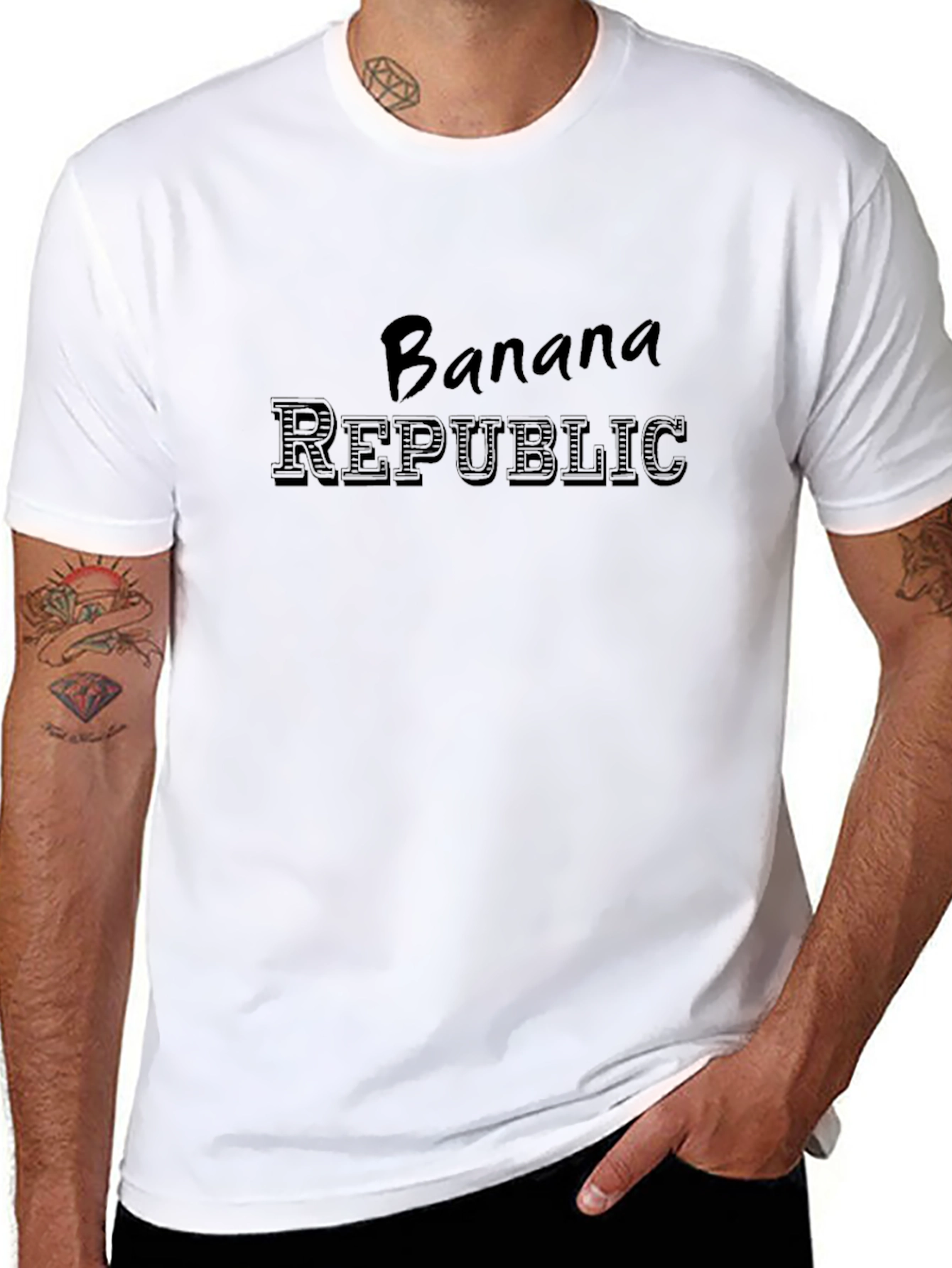 Banana Republic Mens Black Graphic T-Shirt