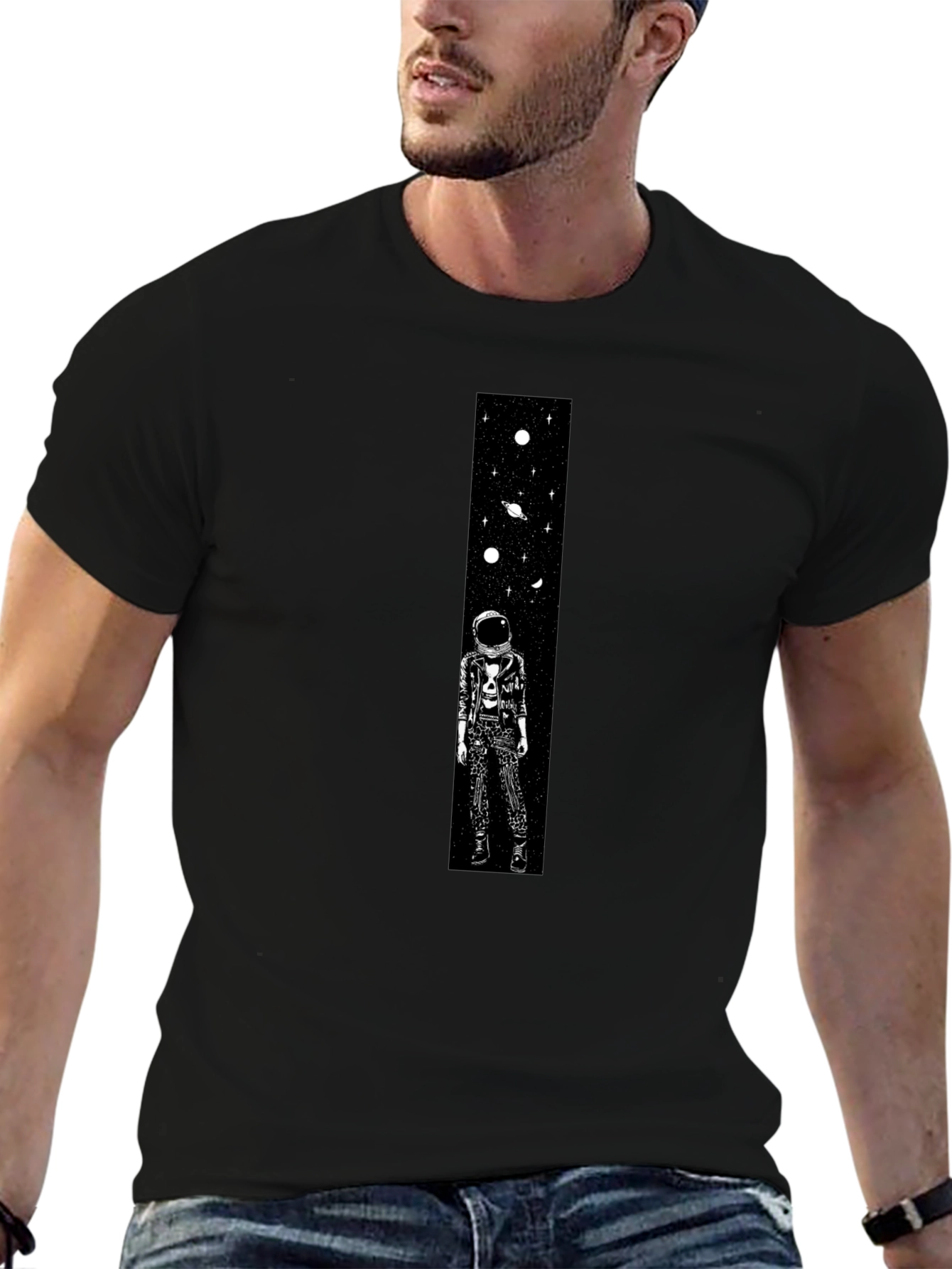 Astronaut Space Graphic Tee - Black