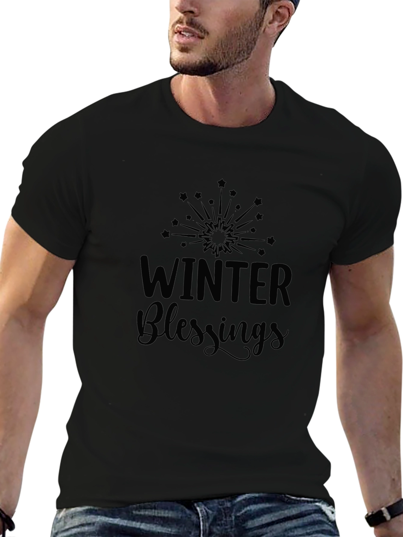 Winter Blessings Graphic Tee - Black Unisex T-Shirt