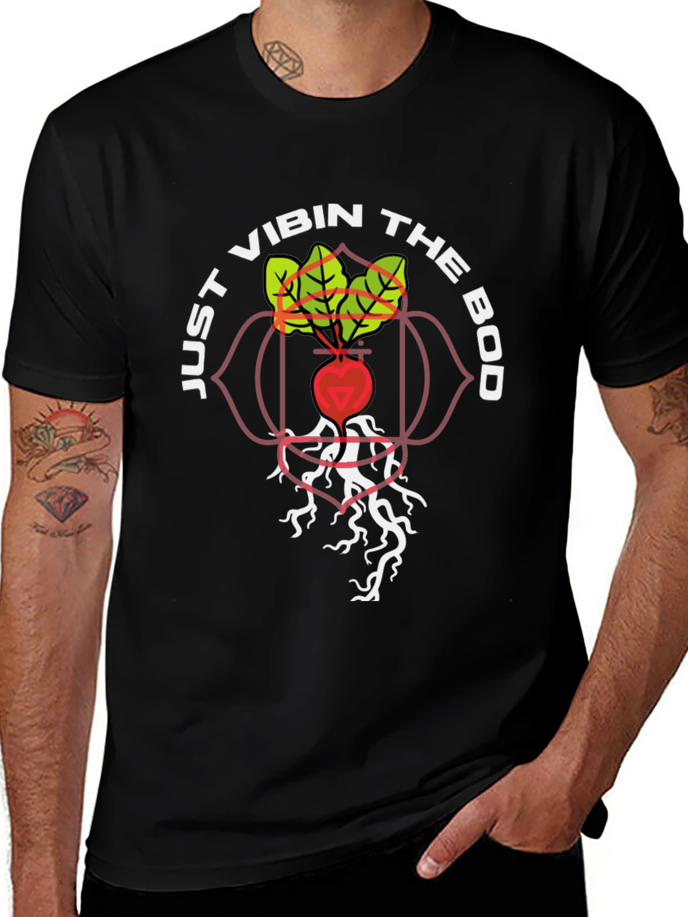 Vibin the Bod T-Shirt - Root Chakra Design