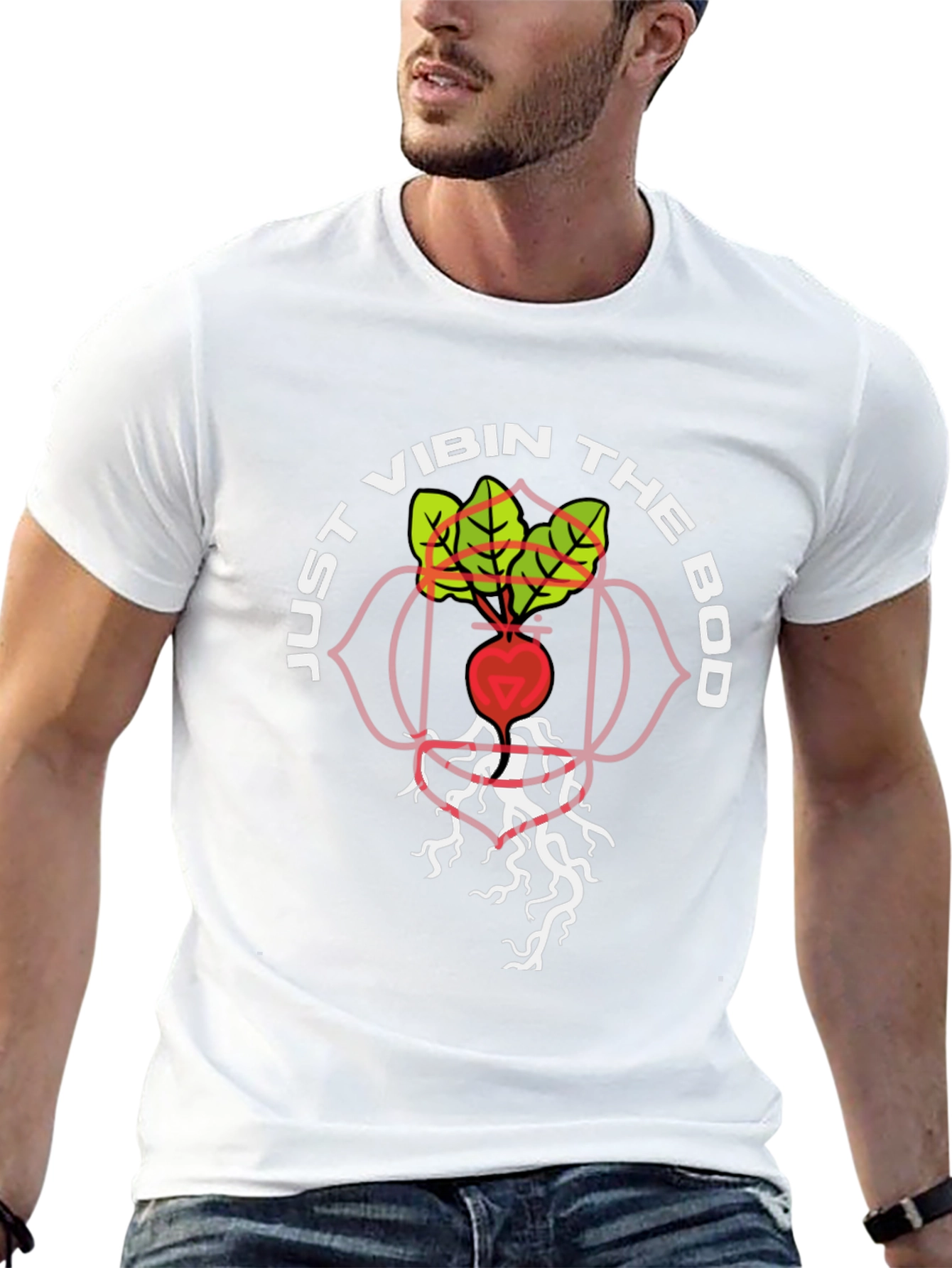 Vibin the Bod T-Shirt - Root Chakra Design