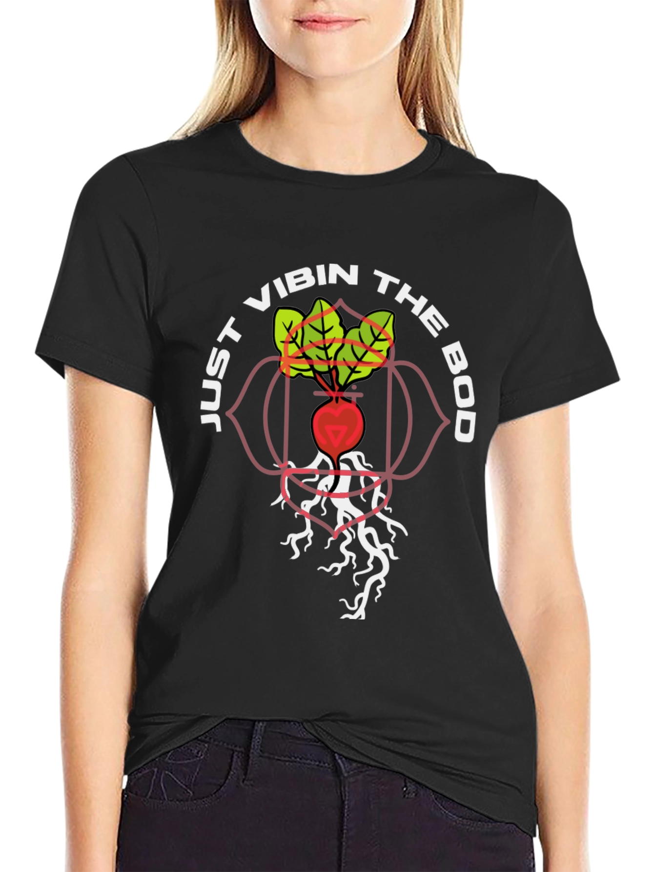 Vibin the Bod T-Shirt - Root Chakra Design
