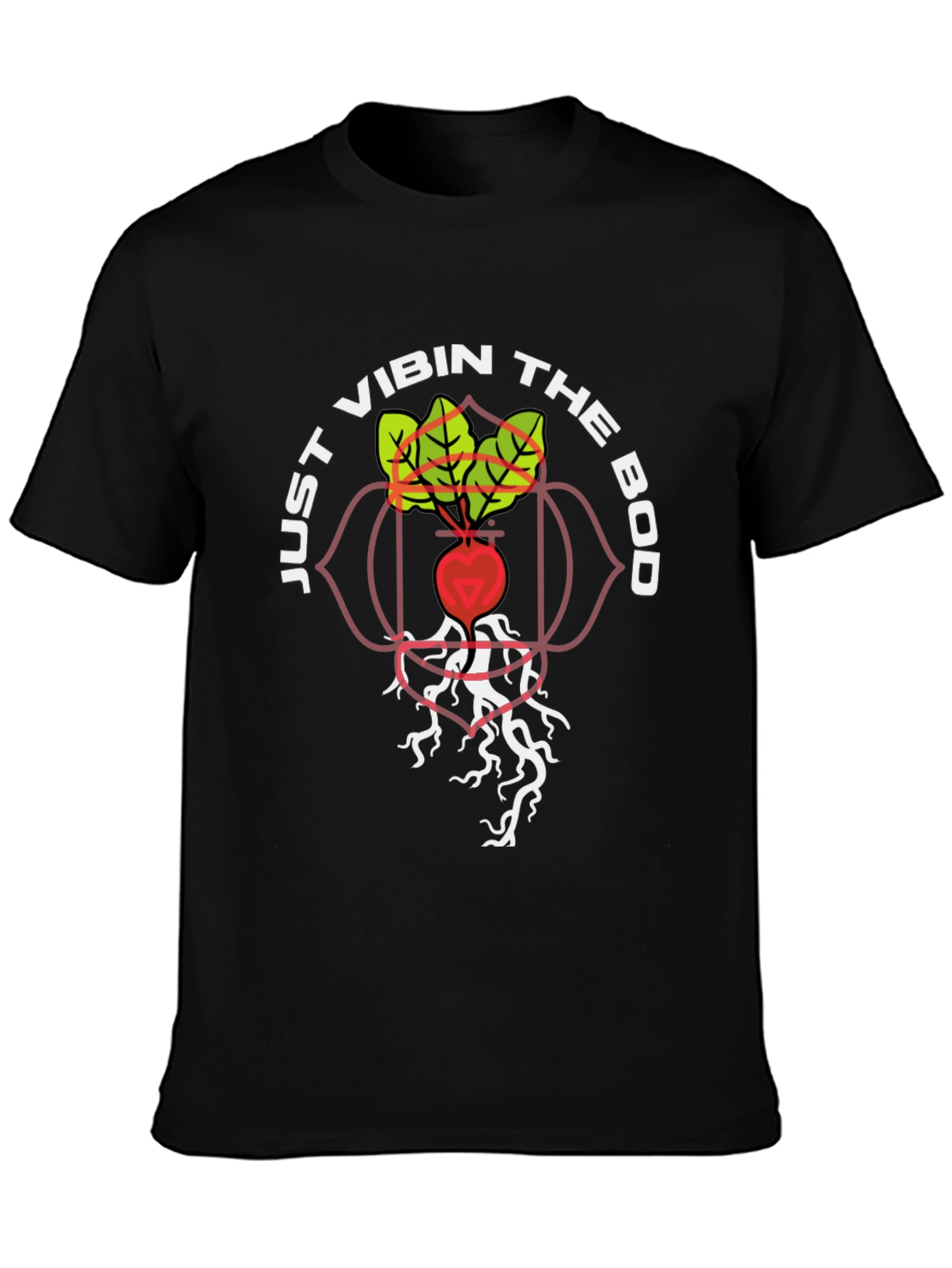 Vibin the Bod T-Shirt - Root Chakra Design