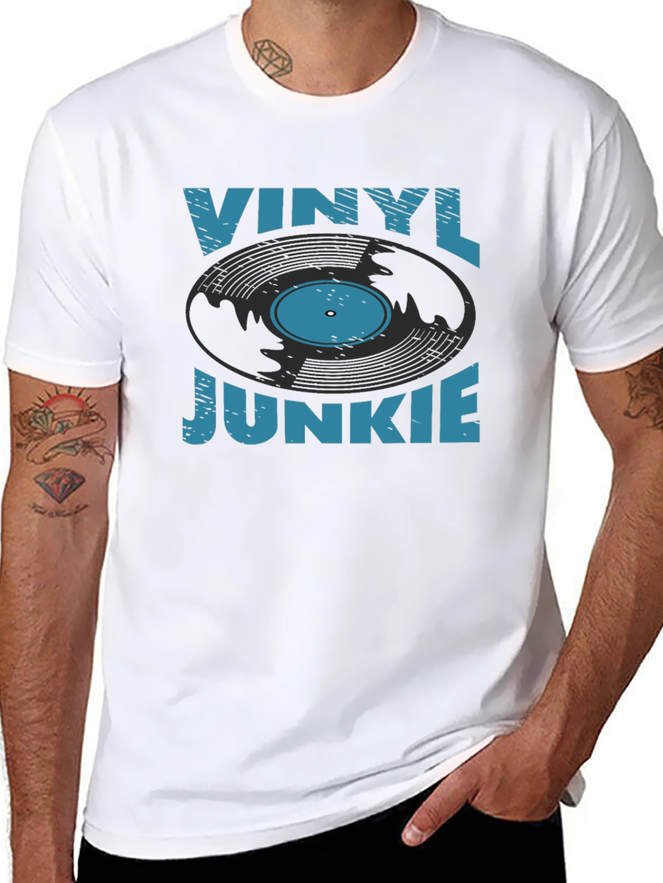 Vinyl Junkie T-Shirt - Music Lover Tee