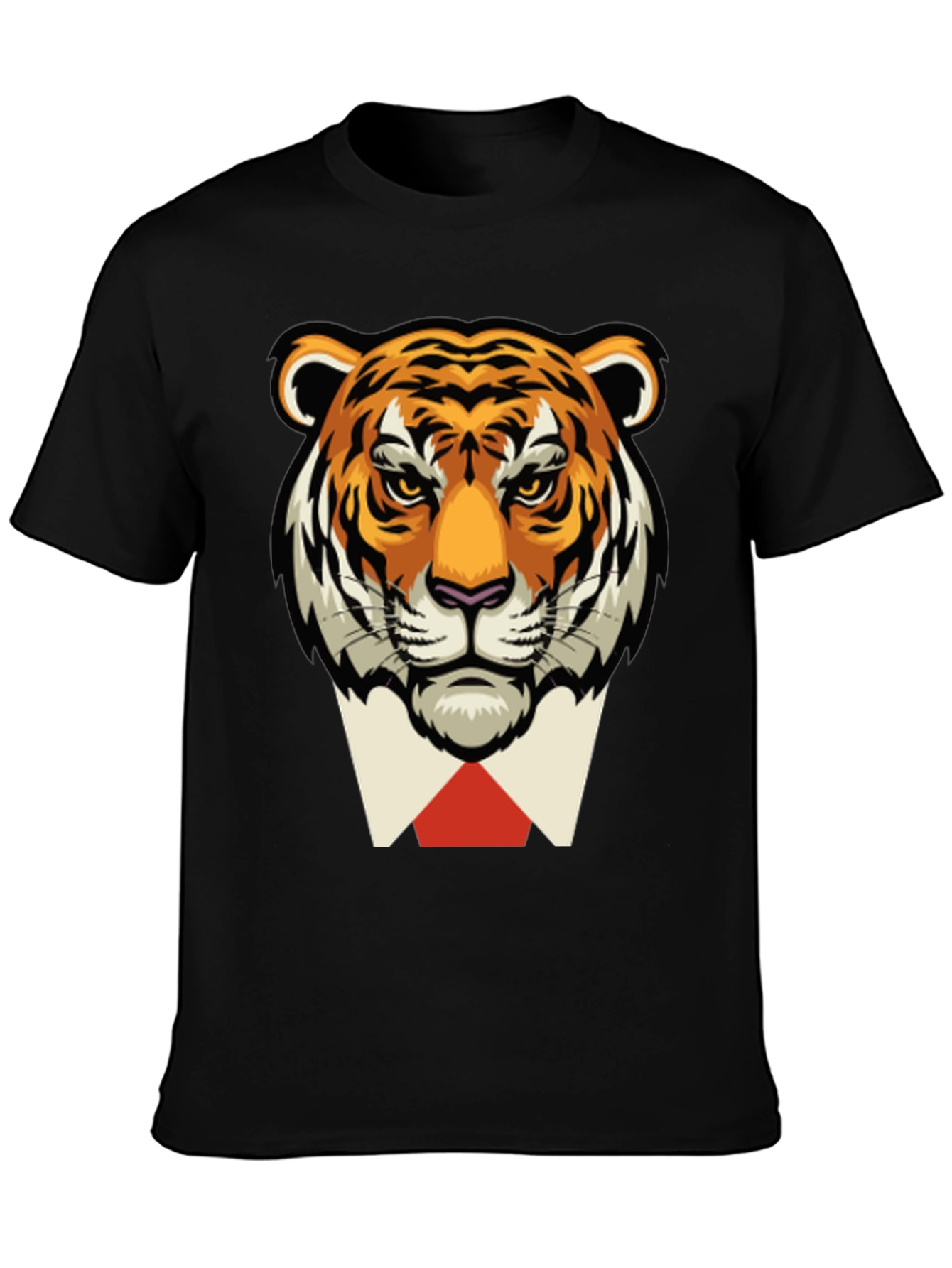 Tiger Head Black T-Shirt -  Classy Animal Tee