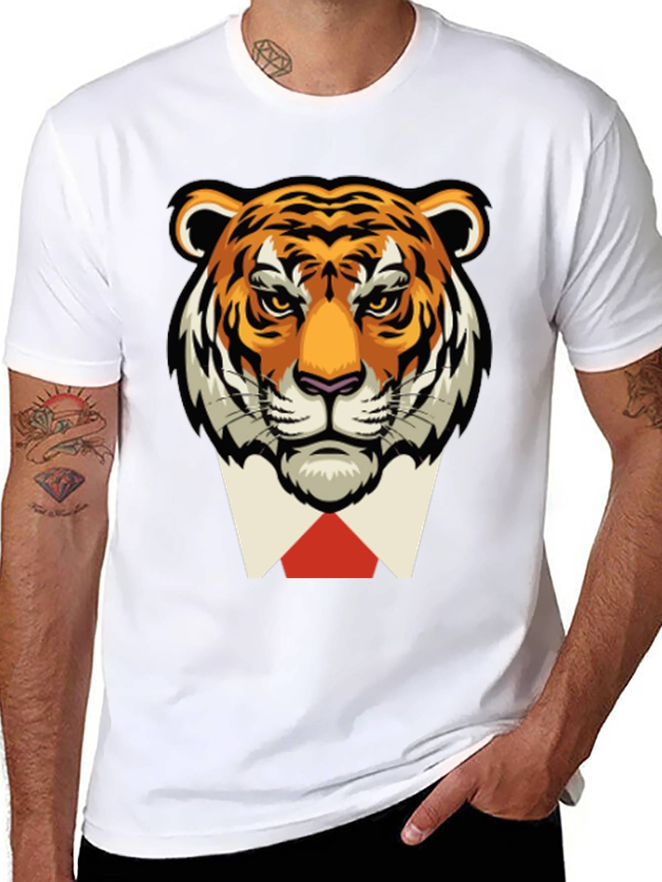 Tiger Head Black T-Shirt -  Classy Animal Tee