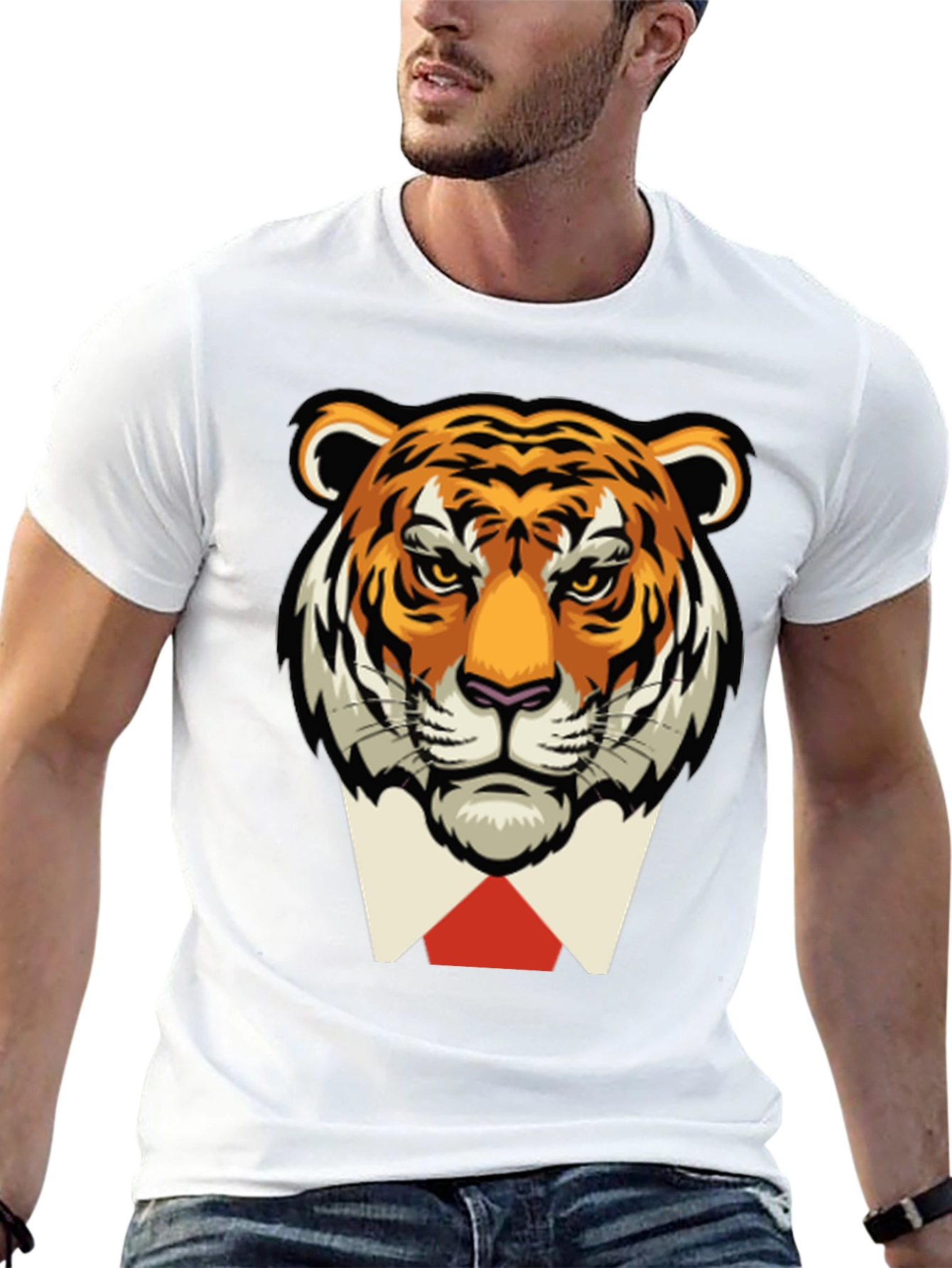 Tiger Head Black T-Shirt -  Classy Animal Tee