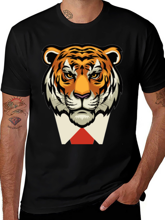Tiger Head Black T-Shirt -  Classy Animal Tee