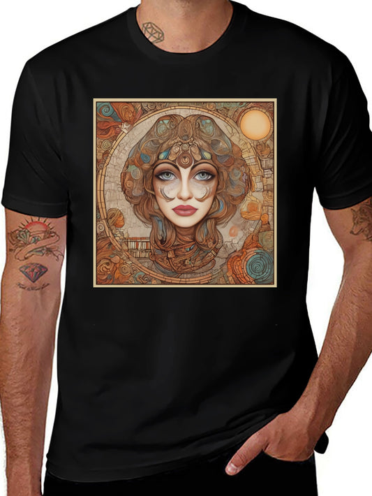 Art Nouveau Woman Portrait Graphic Tee