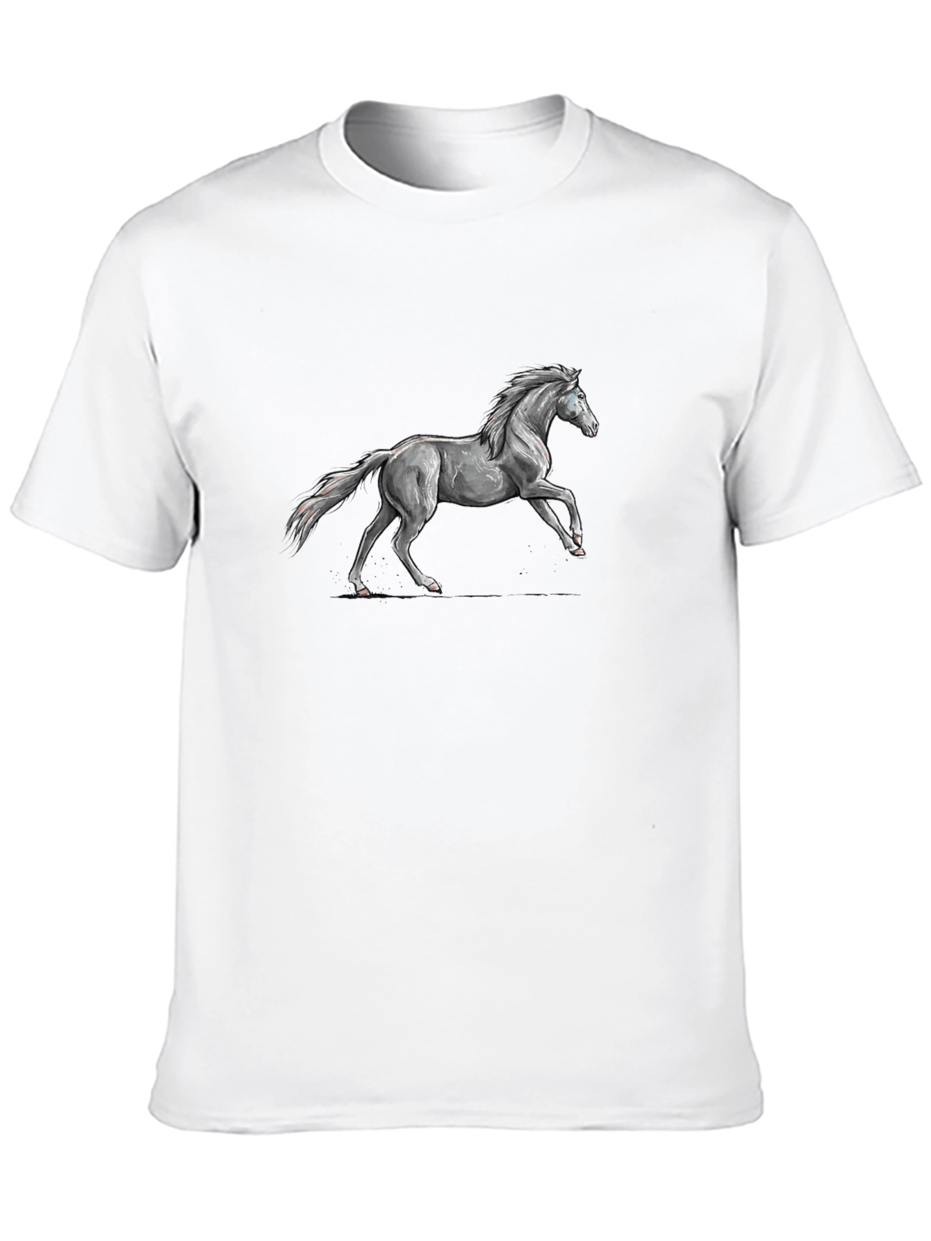 Black Tee with Horse Graphic