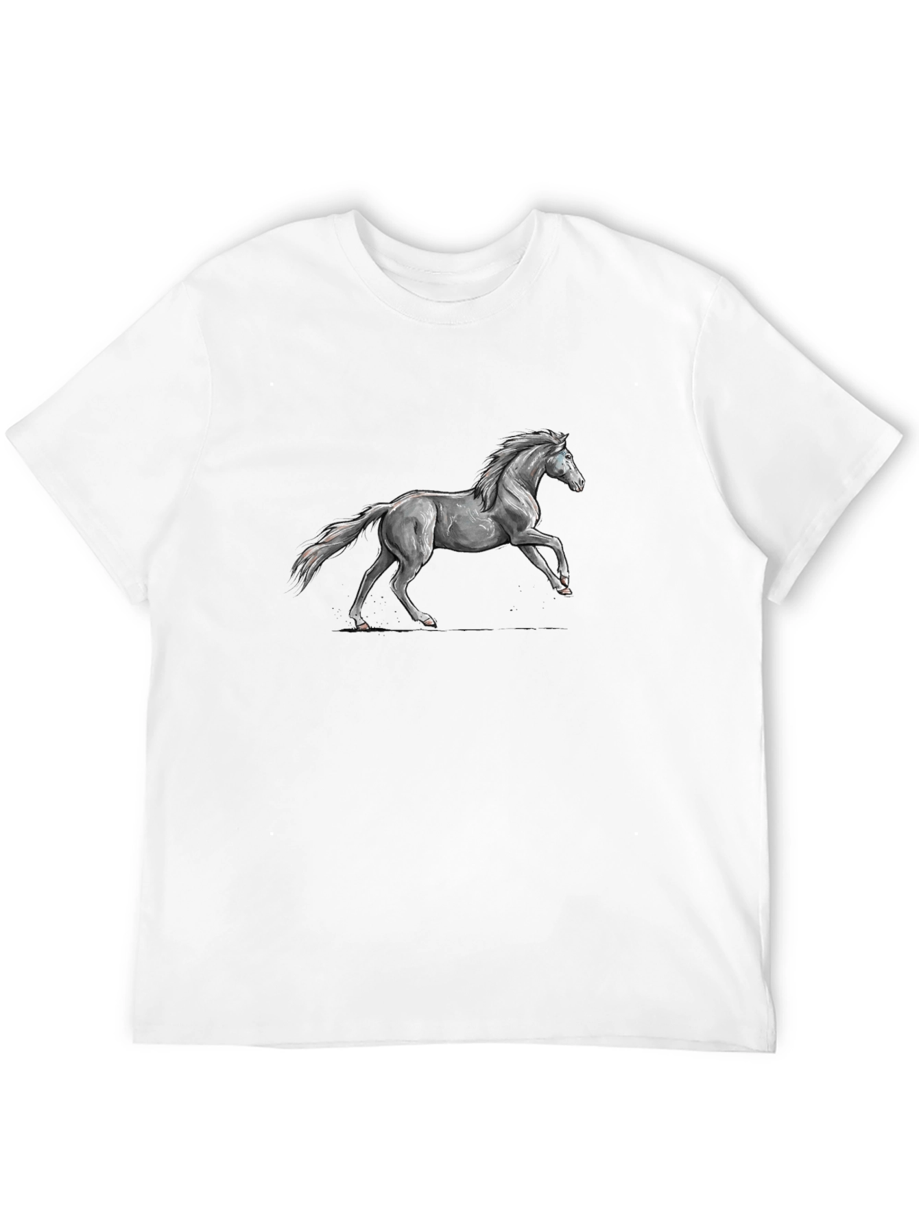 Black Tee with Horse Graphic